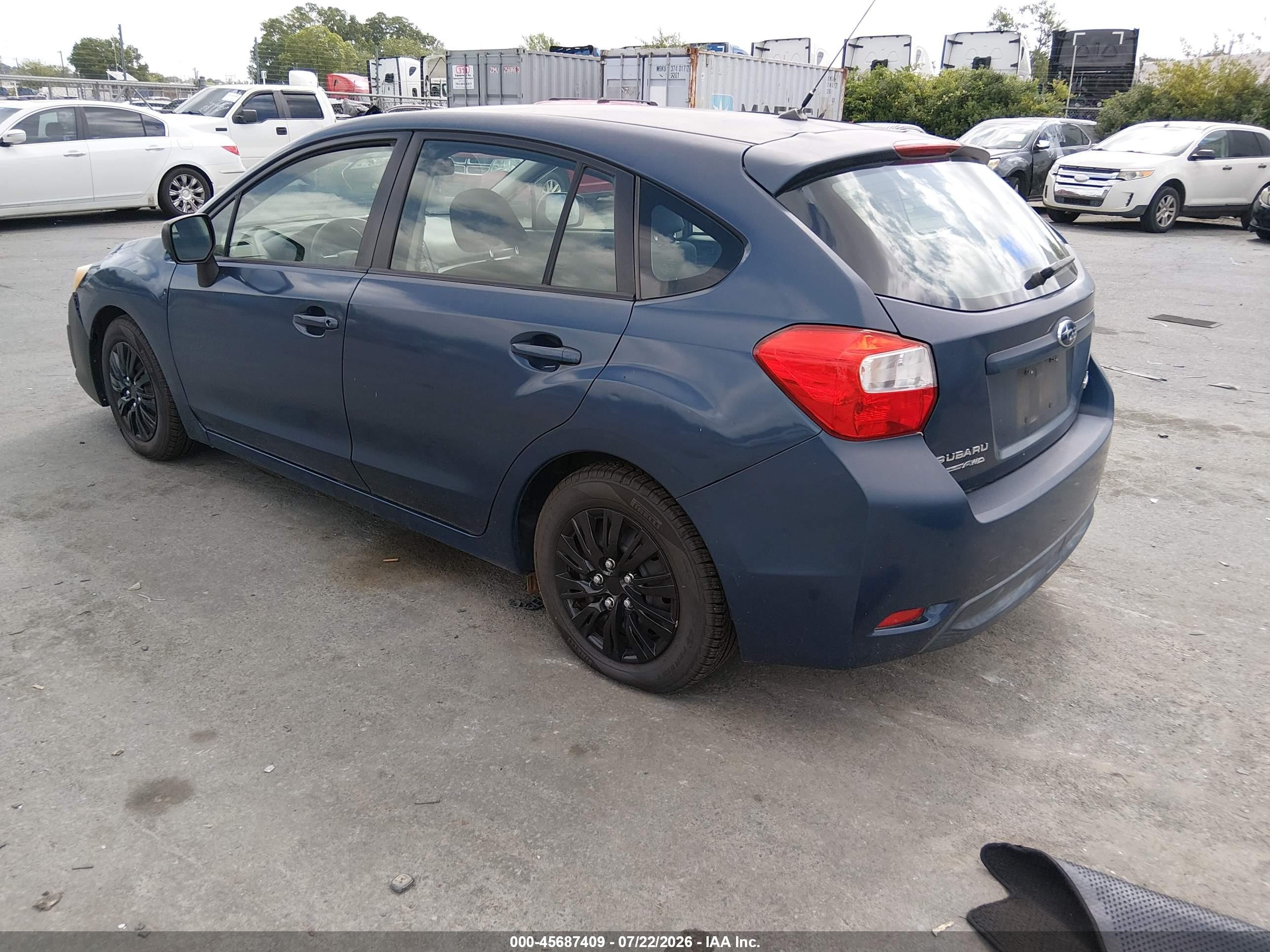 2012 Subaru Impreza 2.0i Blue vin: JF1GPAA69CH214340