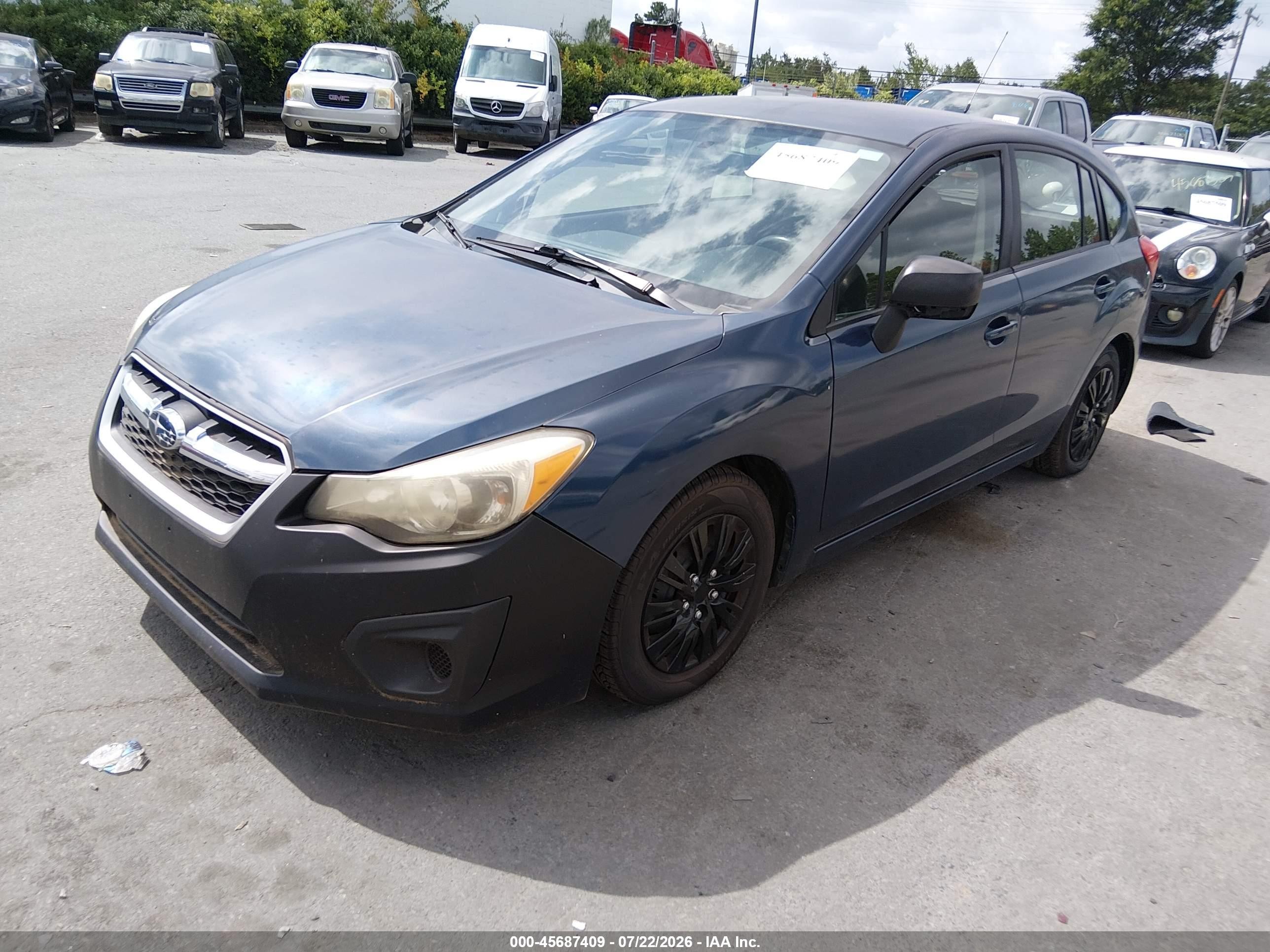 2012 Subaru Impreza 2.0i Blue vin: JF1GPAA69CH214340