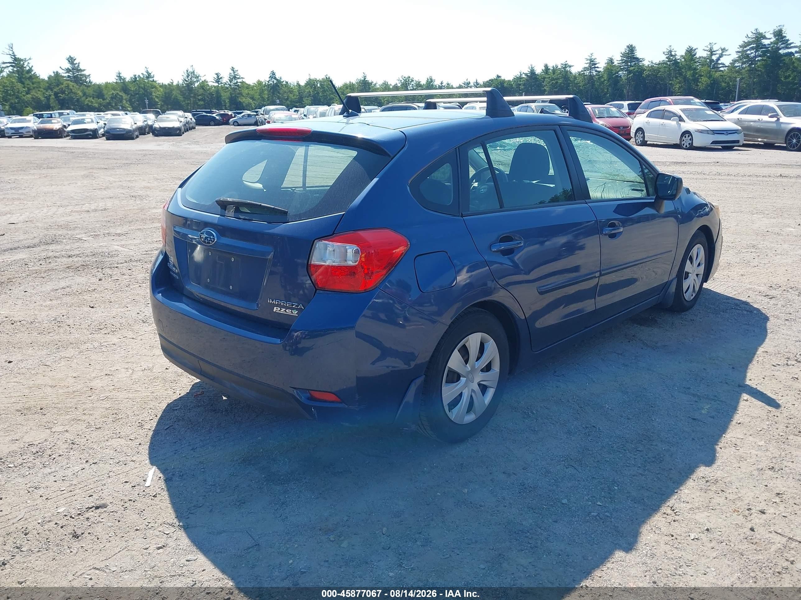 2012 Subaru Impreza 2.0i Blue vin: JF1GPAA69CH222910