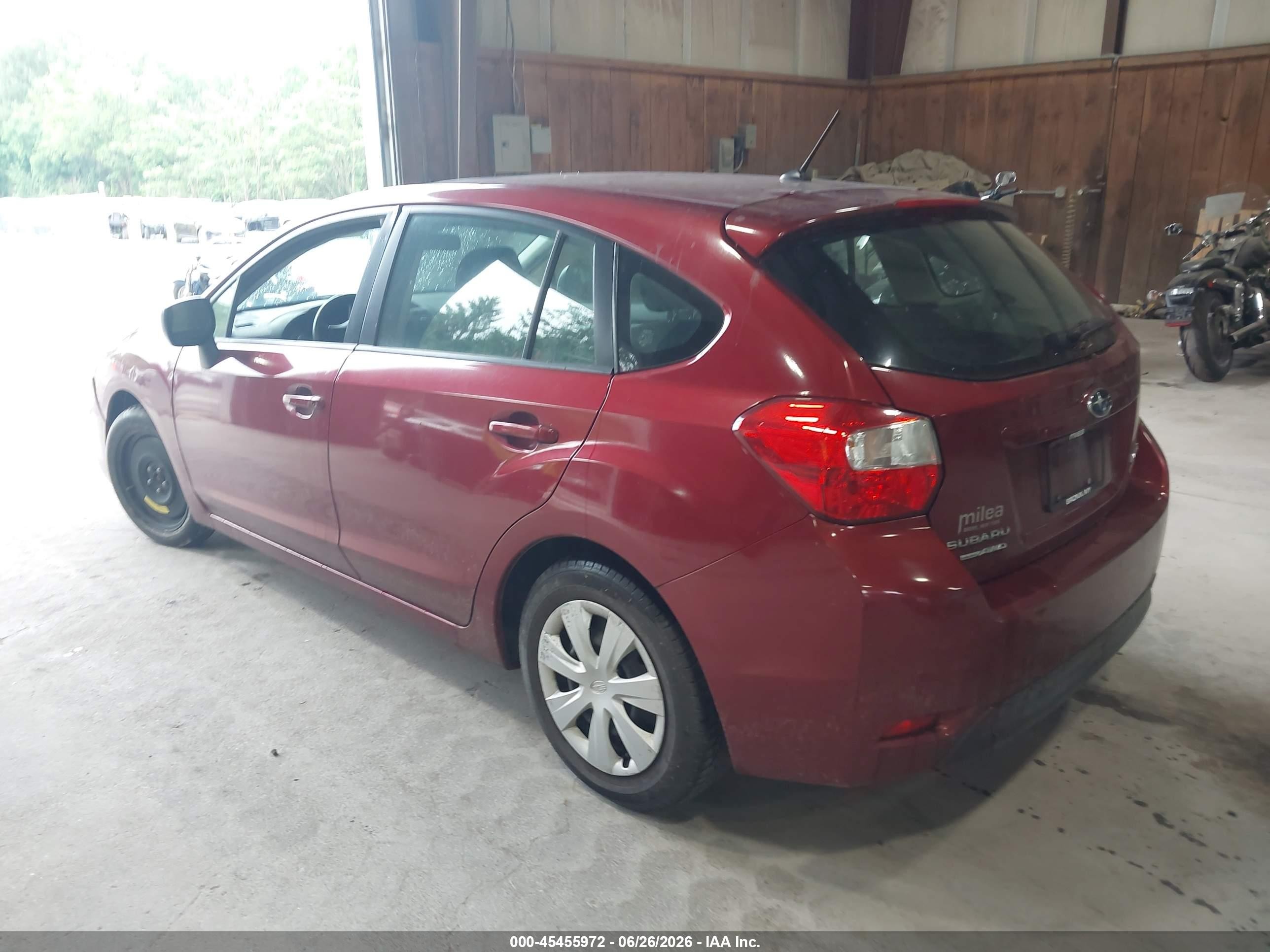 2012 Subaru Impreza 2.0i Красный vin: JF1GPAA69CH223930