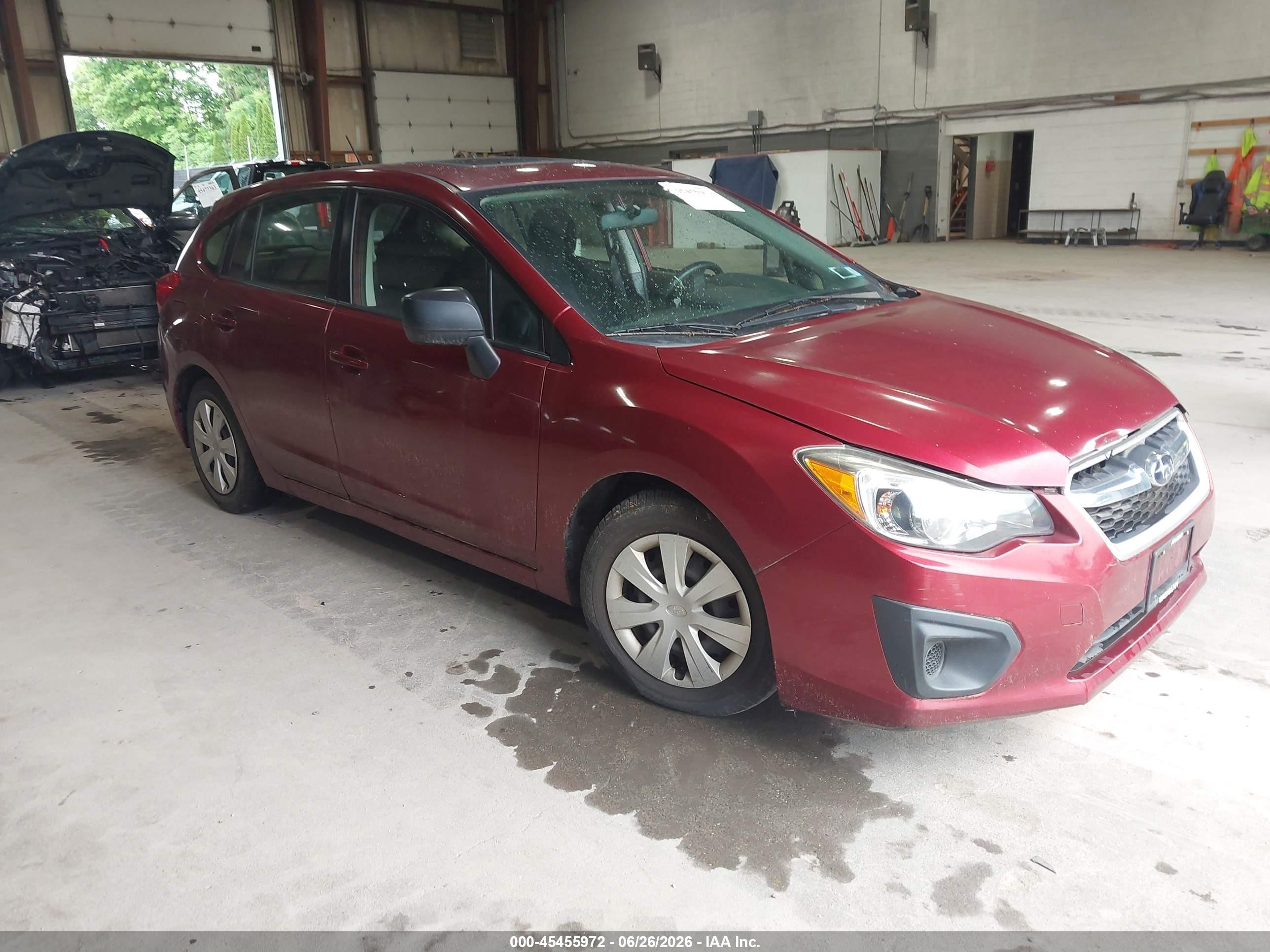 2012 Subaru Impreza 2.0i Red vin: JF1GPAA69CH223930