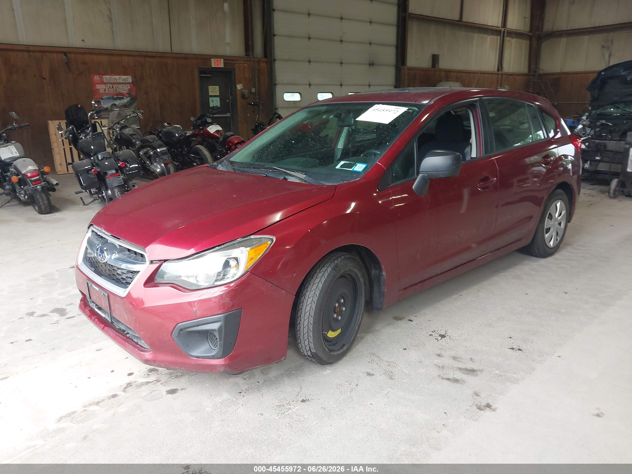 2012 Subaru Impreza 2.0i Красный vin: JF1GPAA69CH223930