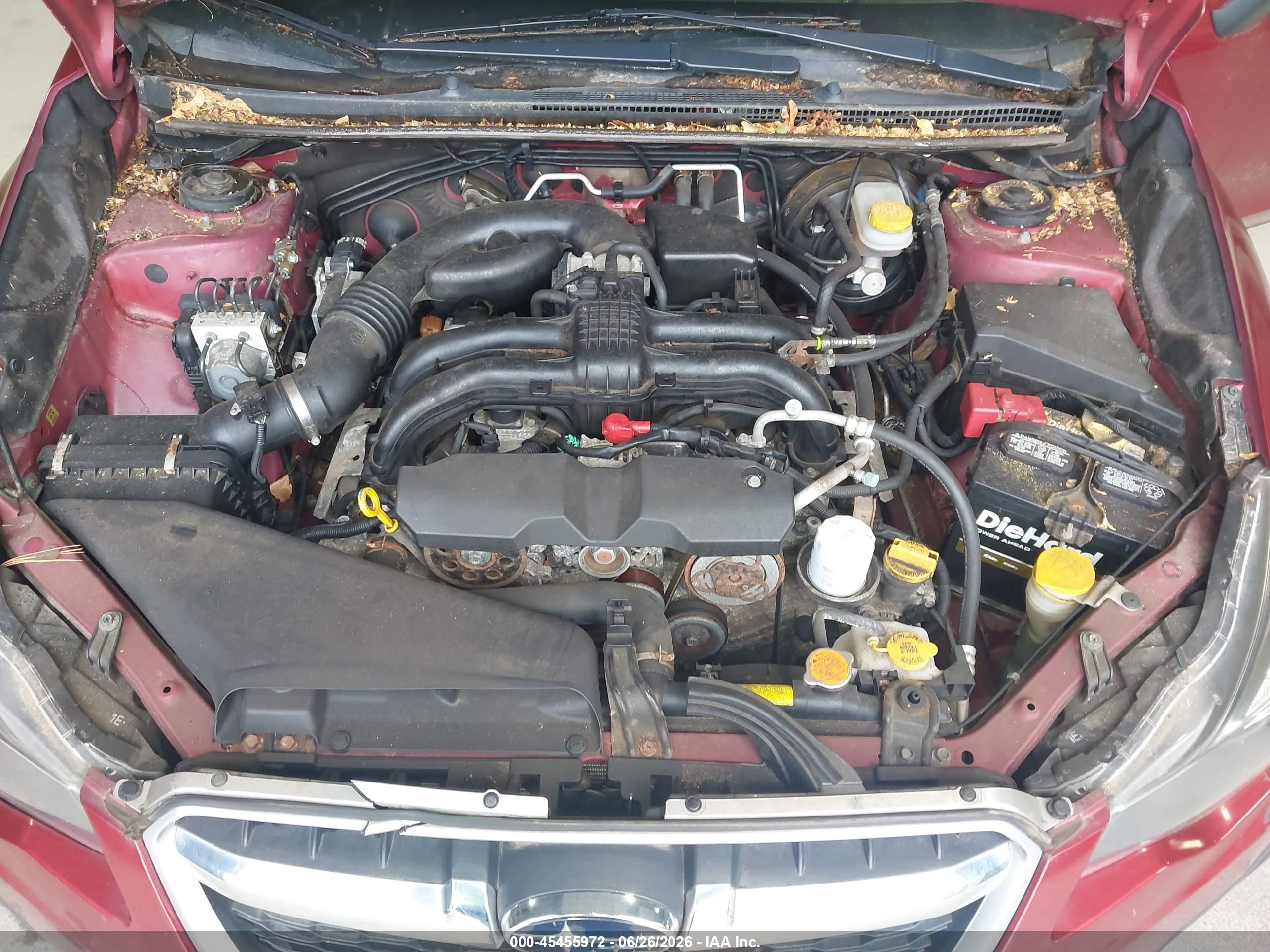 2012 Subaru Impreza 2.0i Красный vin: JF1GPAA69CH223930
