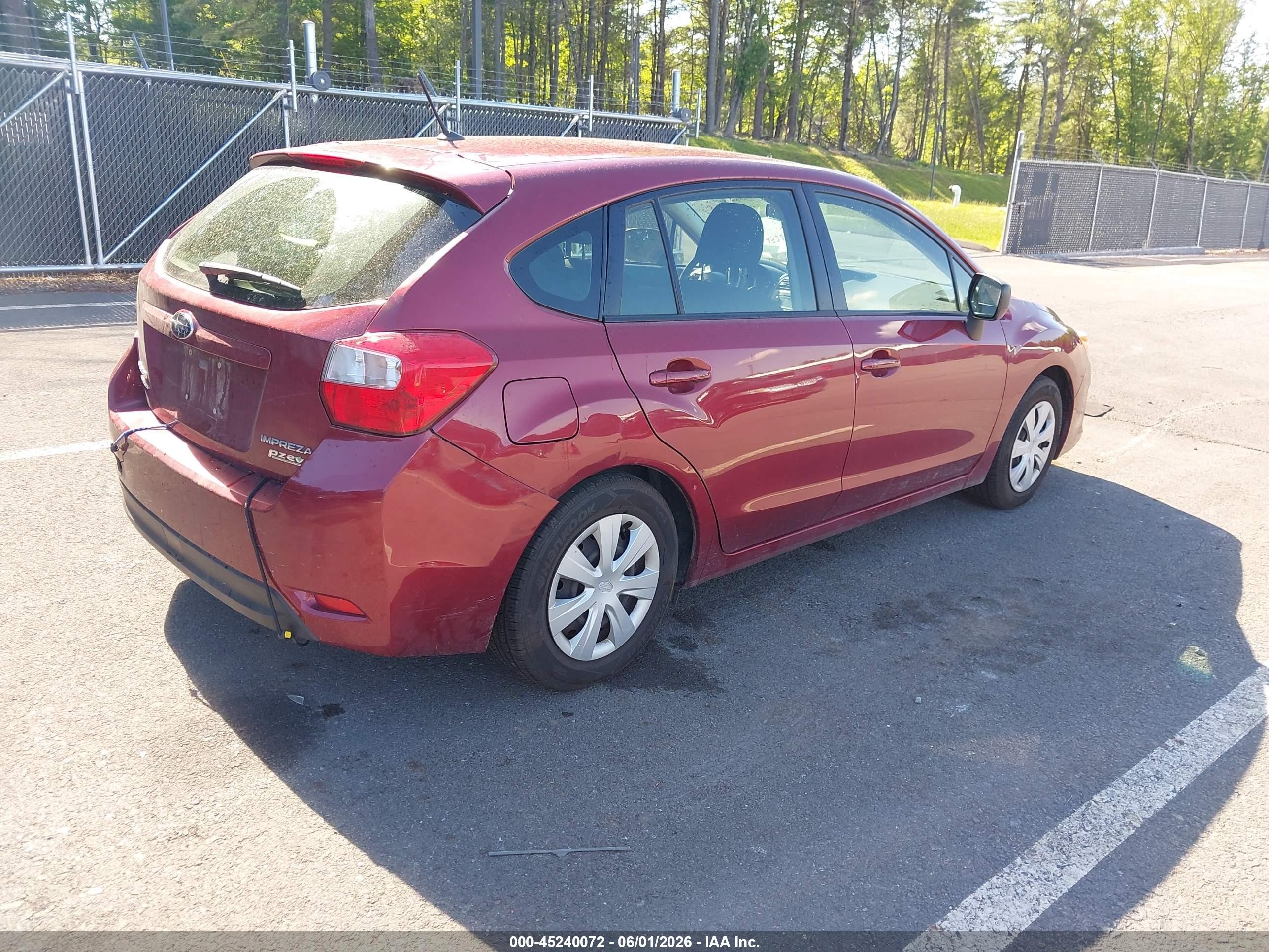 2013 Subaru Impreza 2.0i Burgundy vin: JF1GPAA6XD2889487