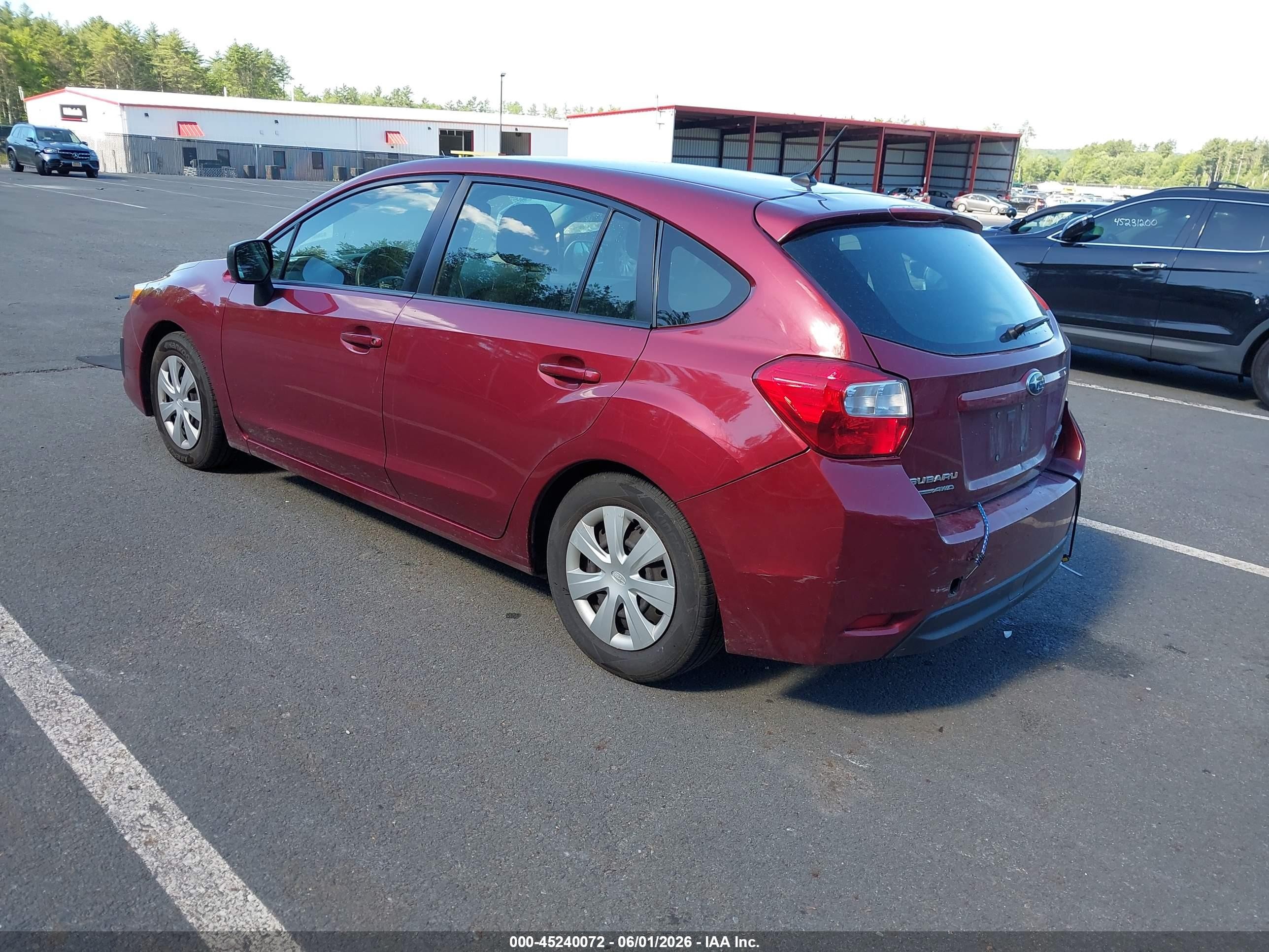 2013 Subaru Impreza 2.0i Burgundy vin: JF1GPAA6XD2889487