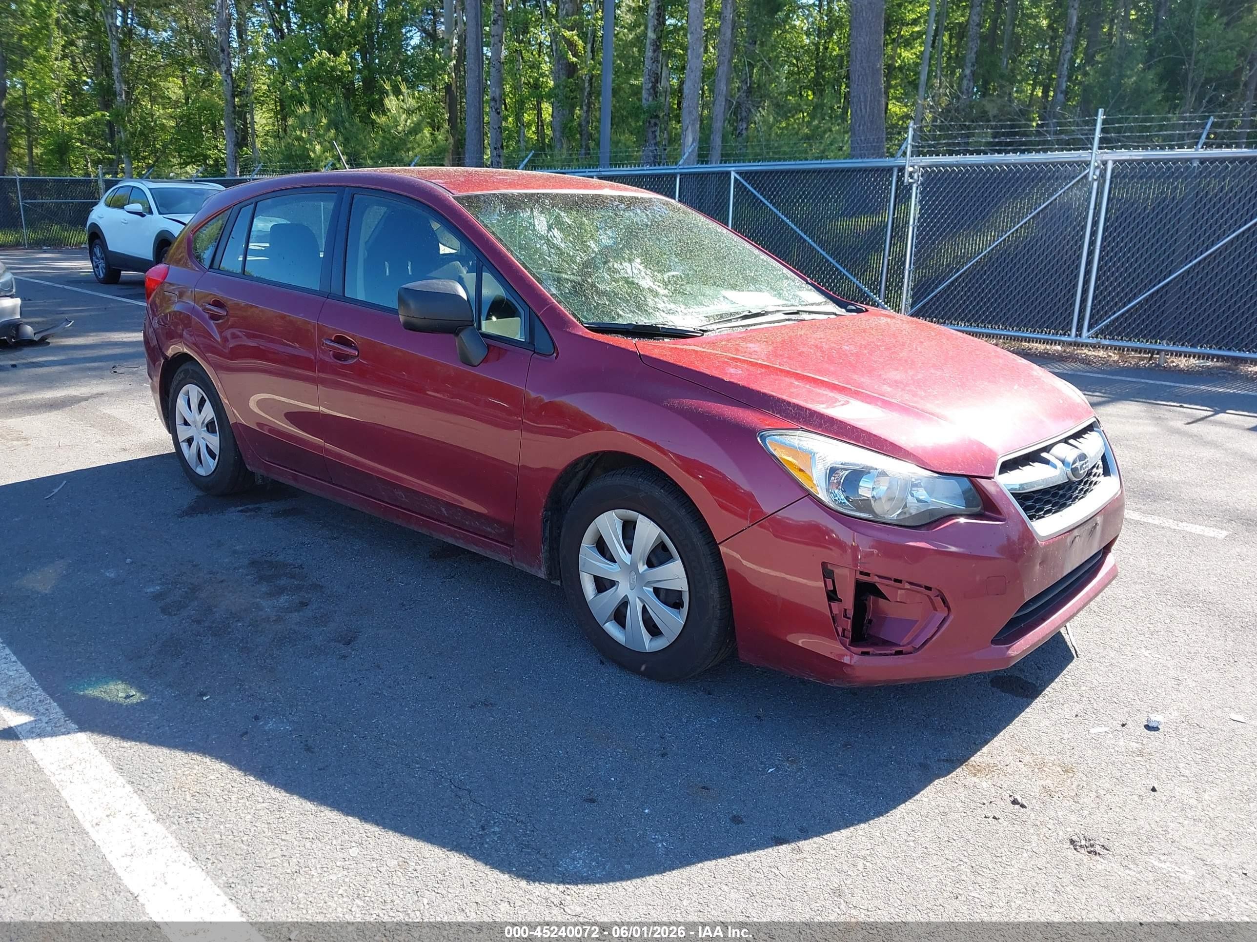 2013 Subaru Impreza 2.0i Burgundy vin: JF1GPAA6XD2889487