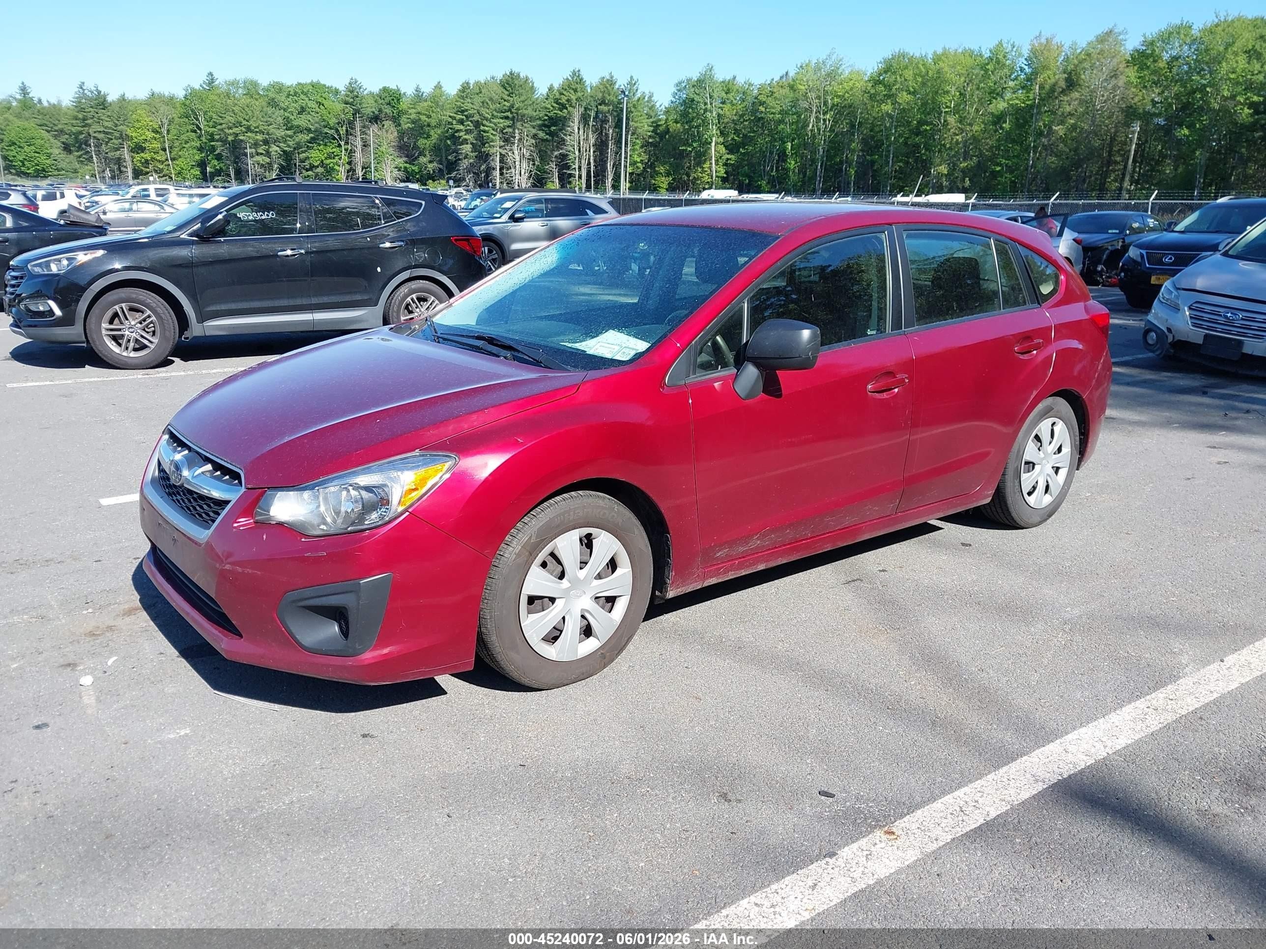 2013 Subaru Impreza 2.0i Burgundy vin: JF1GPAA6XD2889487