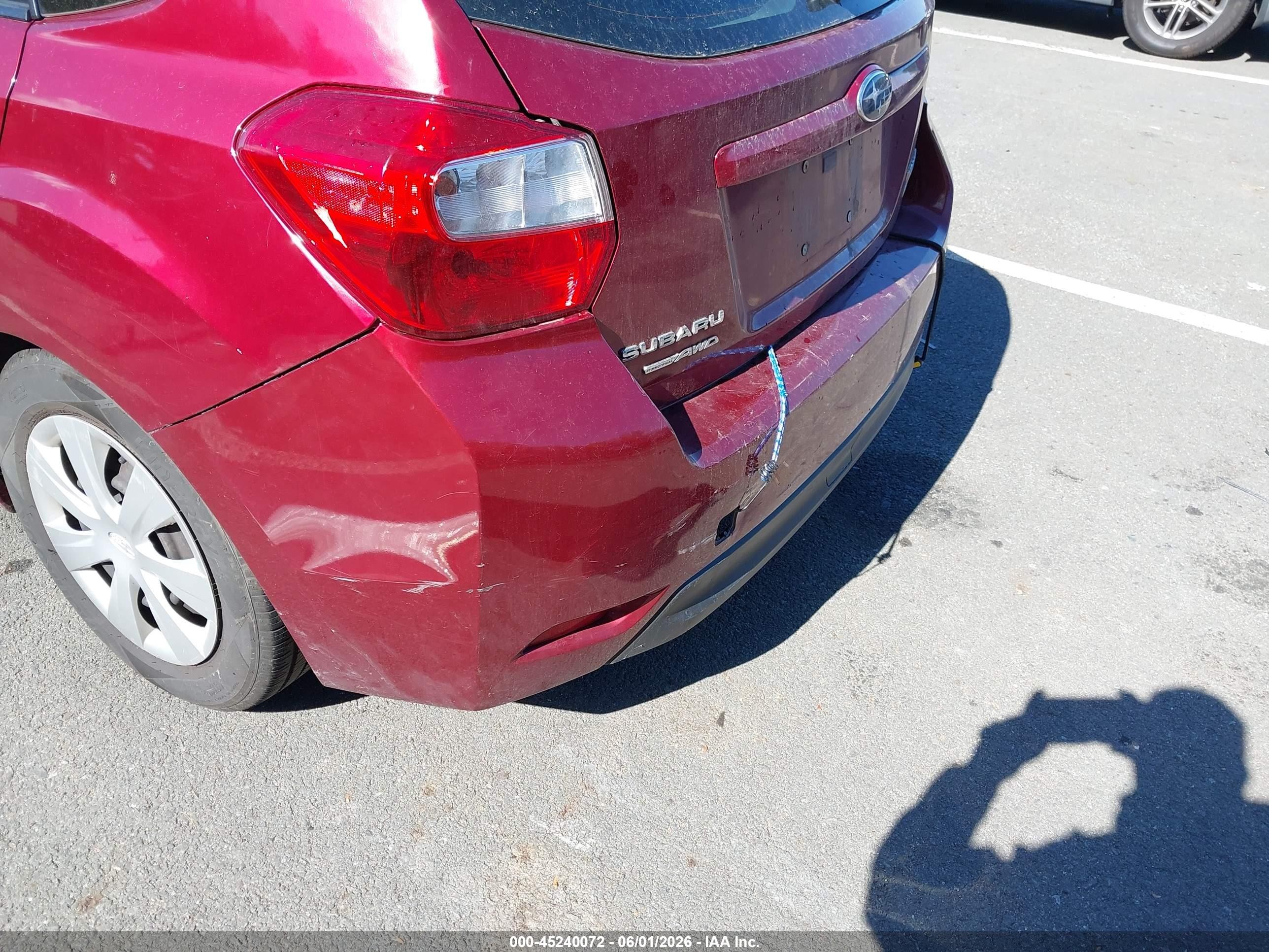 2013 Subaru Impreza 2.0i Burgundy vin: JF1GPAA6XD2889487