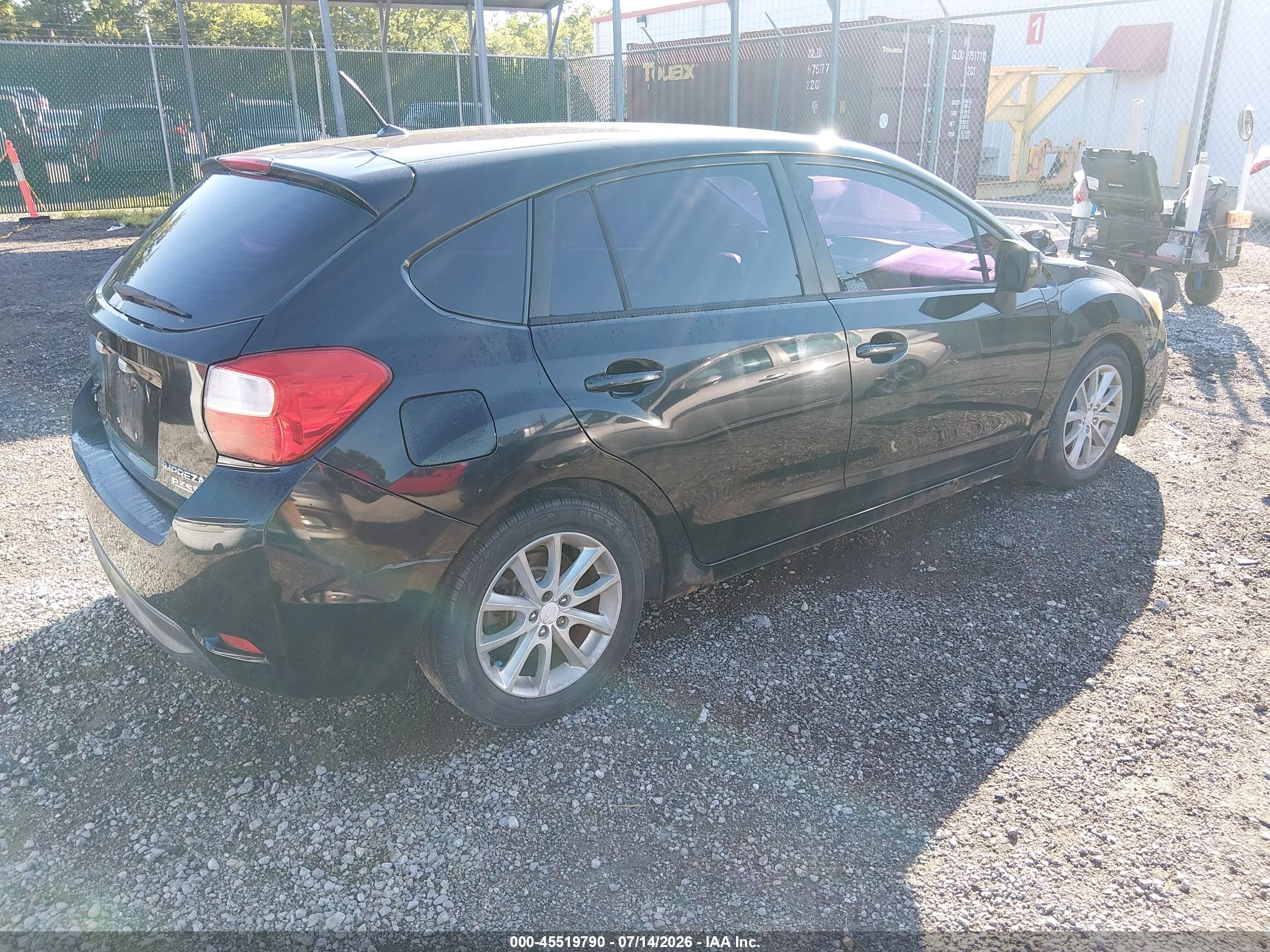 2012 Subaru Impreza 2.0i Premium Black vin: JF1GPAB61CH241241