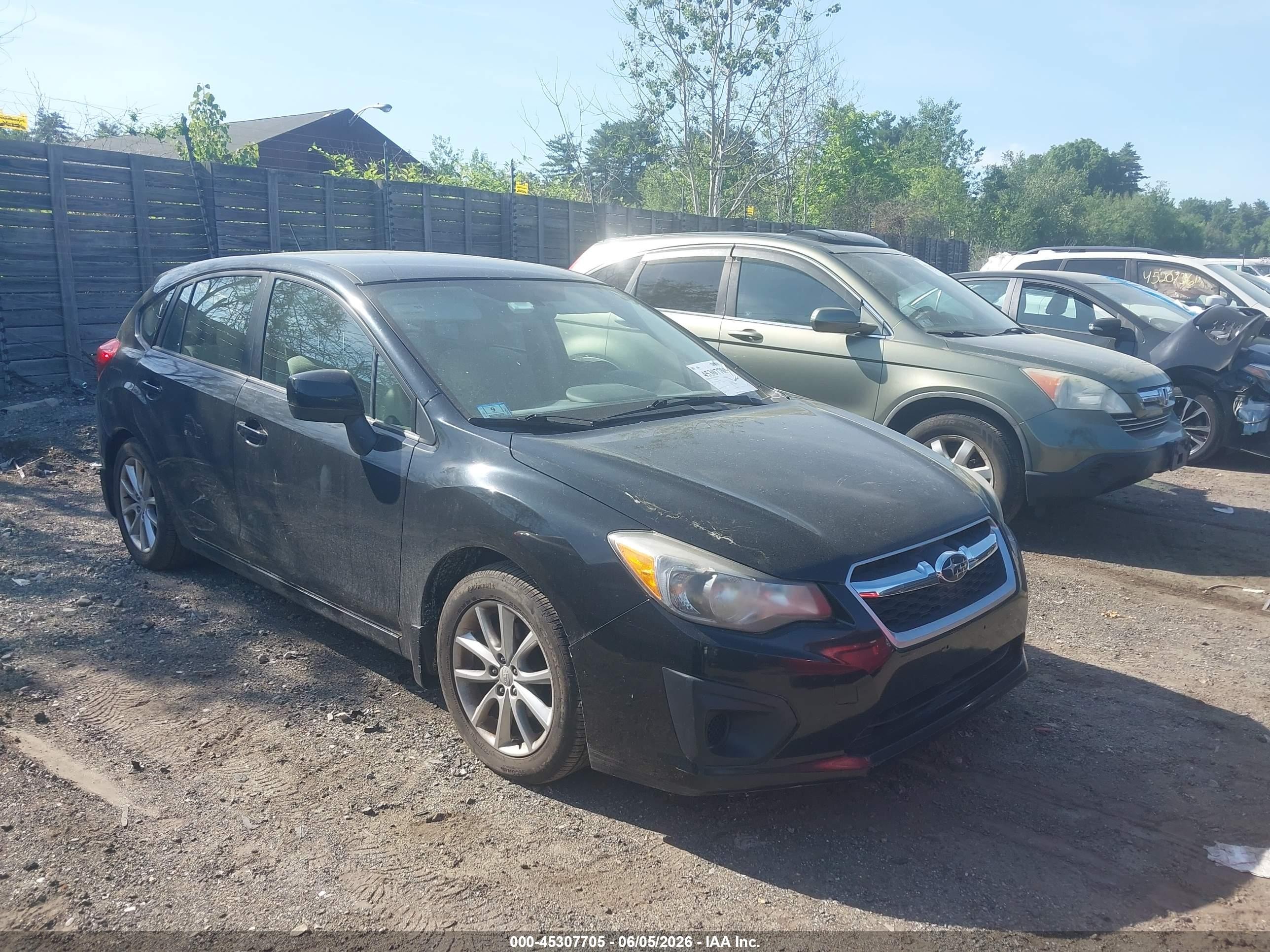 2012 Subaru Impreza 2.0i Premium Black vin: JF1GPAC60CG205495
