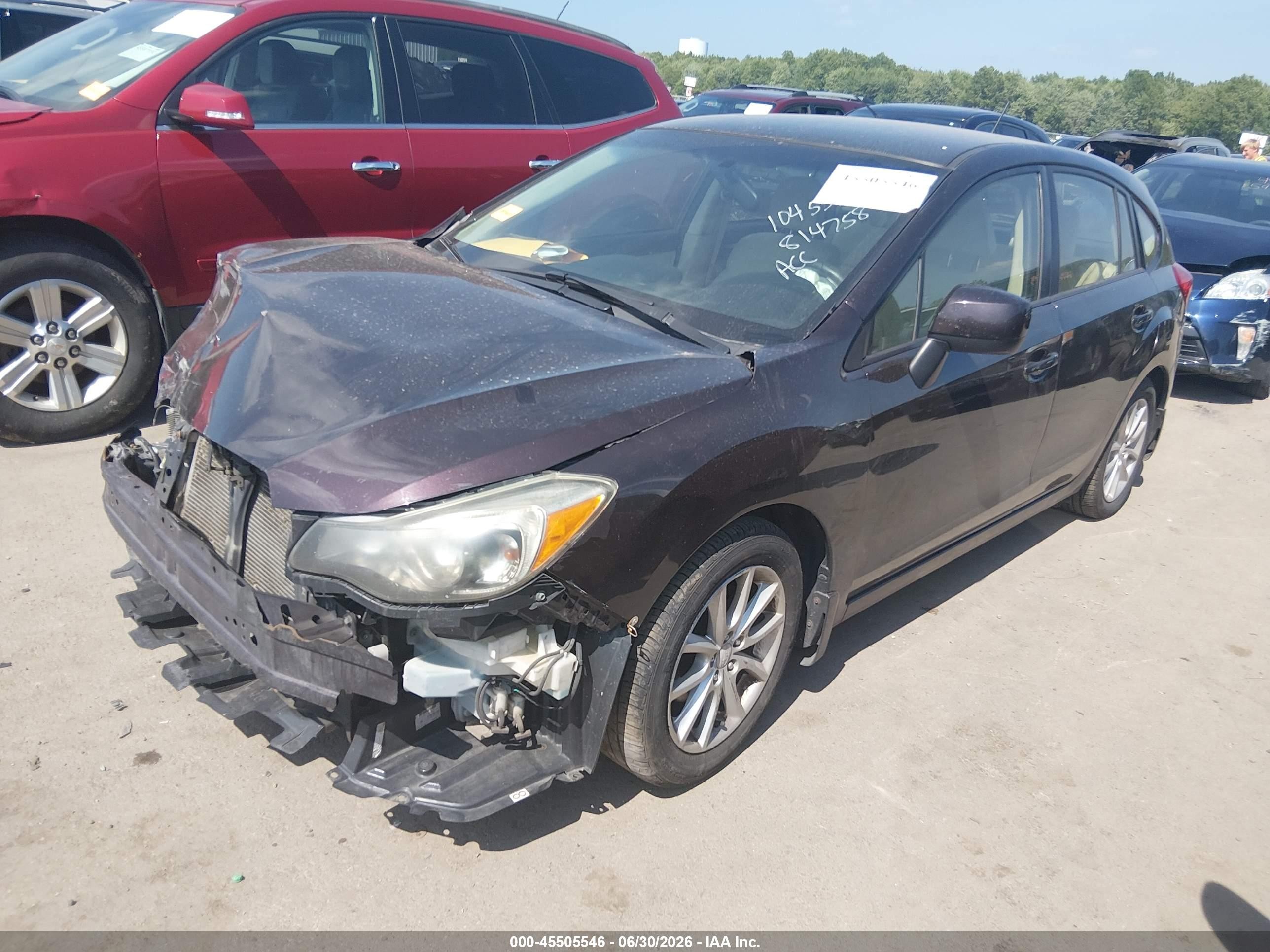 2013 Subaru Impreza 2.0i Premium Purple vin: JF1GPAC60DH814758
