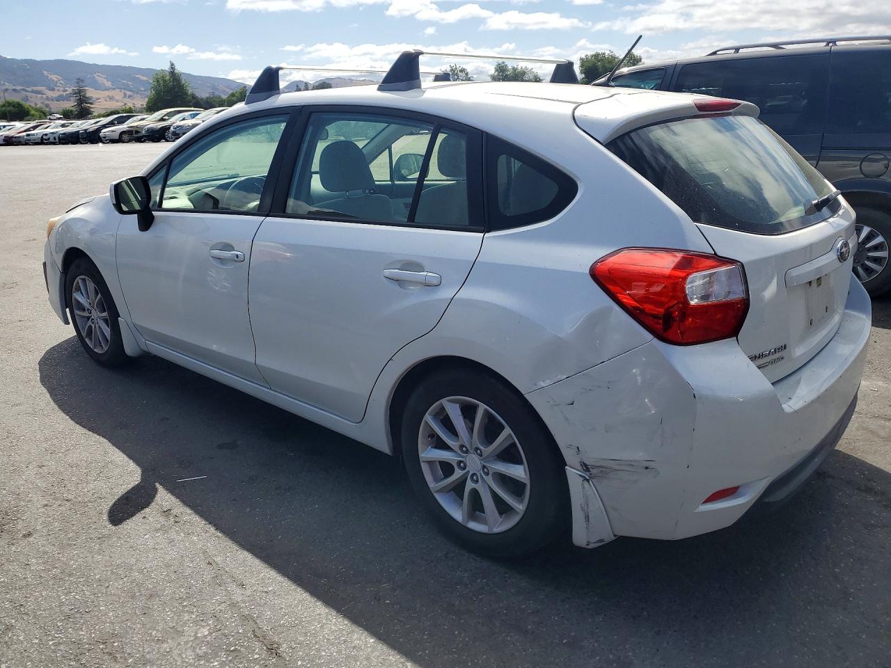 2013 Subaru Impreza Premium White vin: JF1GPAC60DH832953