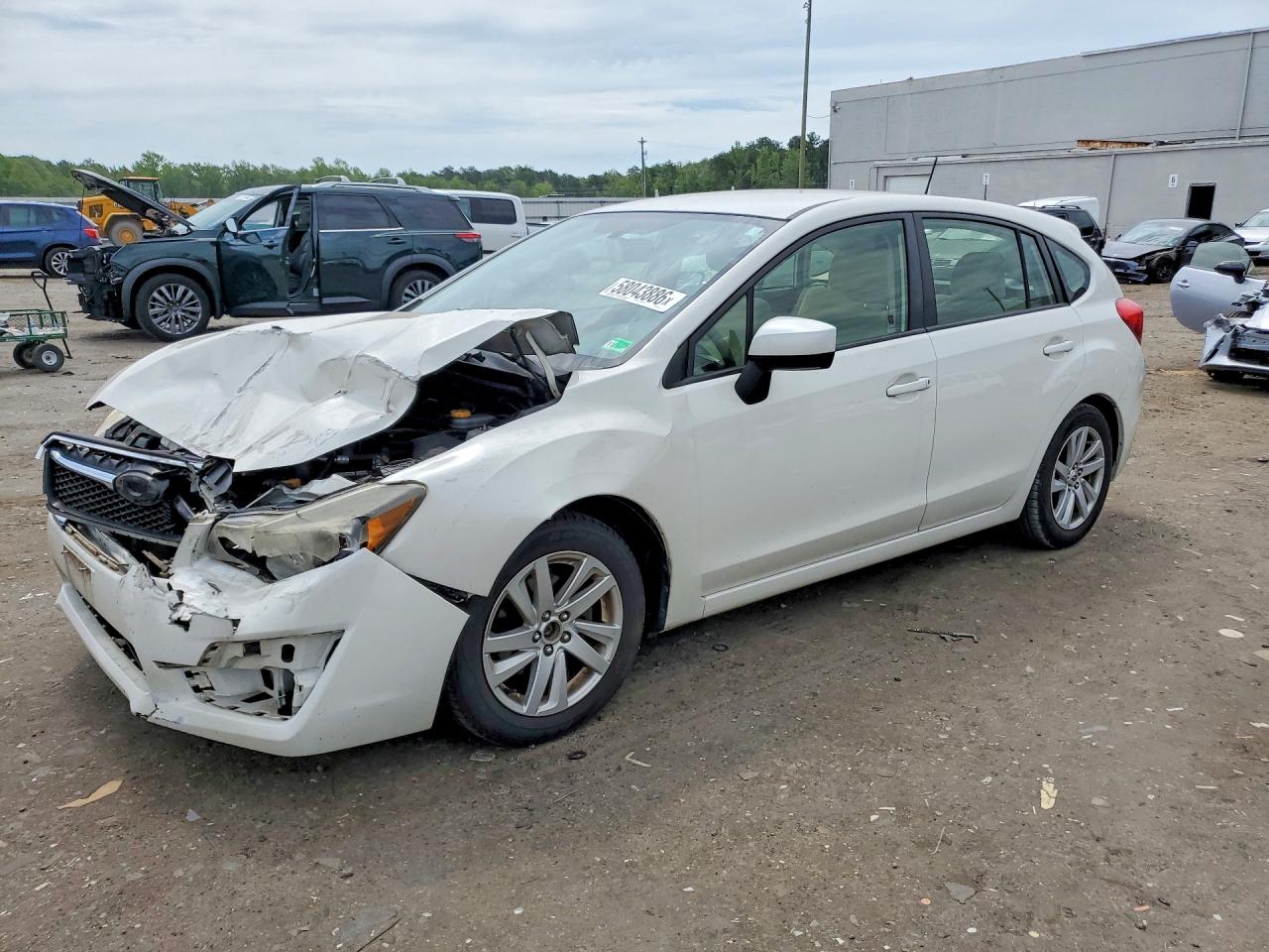 2015 Subaru Impreza Premium White vin: JF1GPAC60F8274170