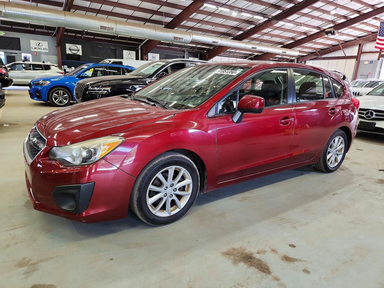 2013 Subaru Impreza Premium Red vin: JF1GPAC61DH812551