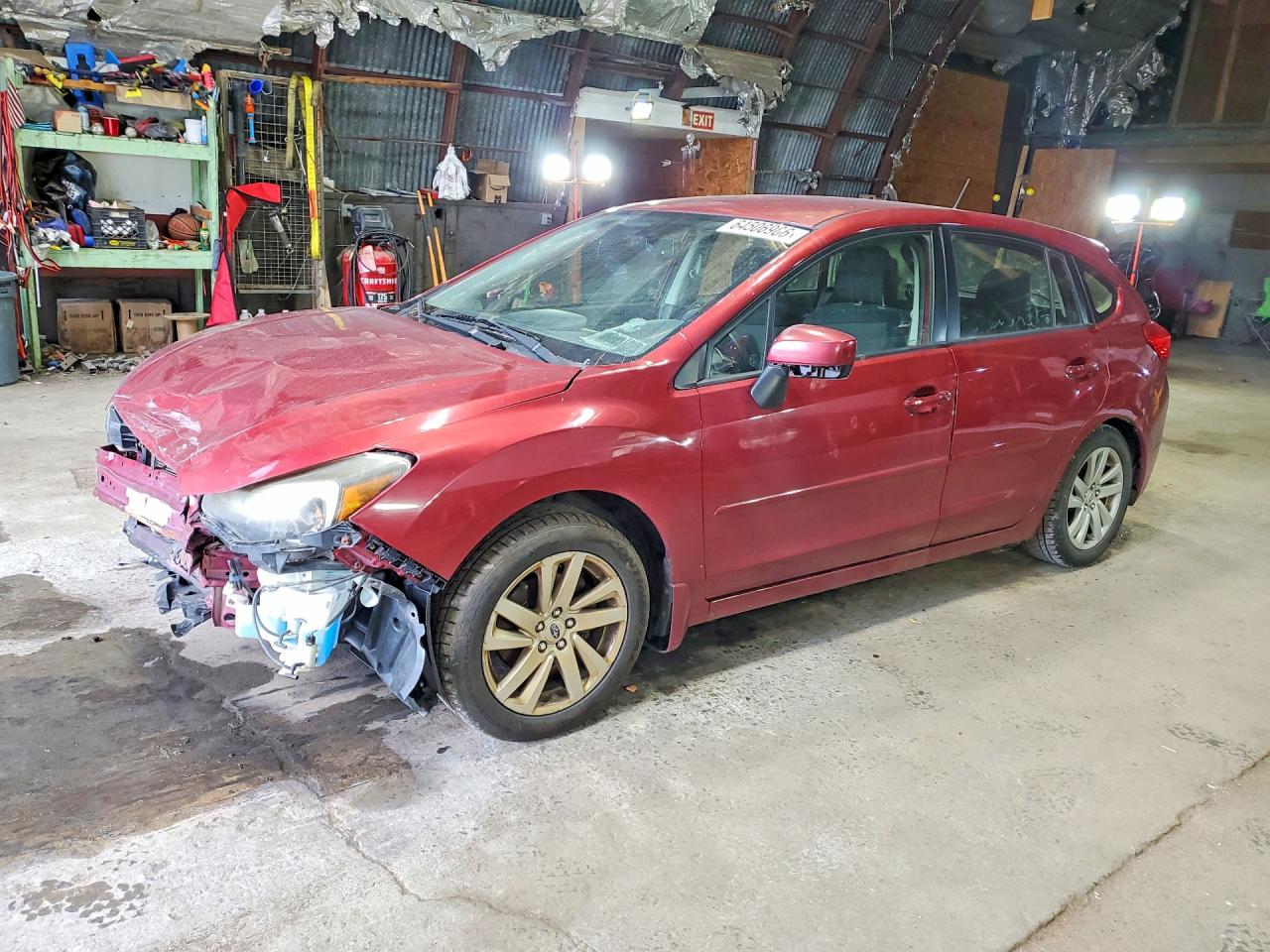 2015 Subaru Impreza Premium Maroon vin: JF1GPAC61F8218464