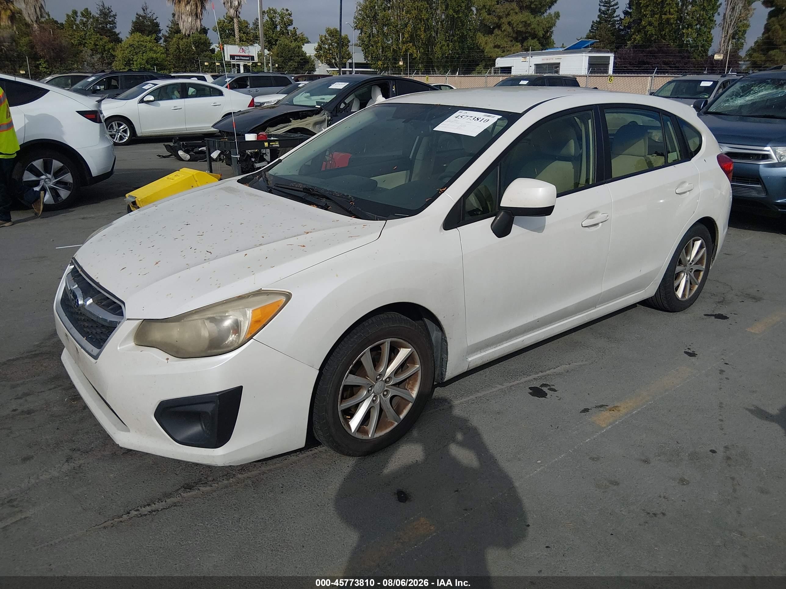 2012 Subaru Impreza 2.0i Premium White vin: JF1GPAC62CH232563