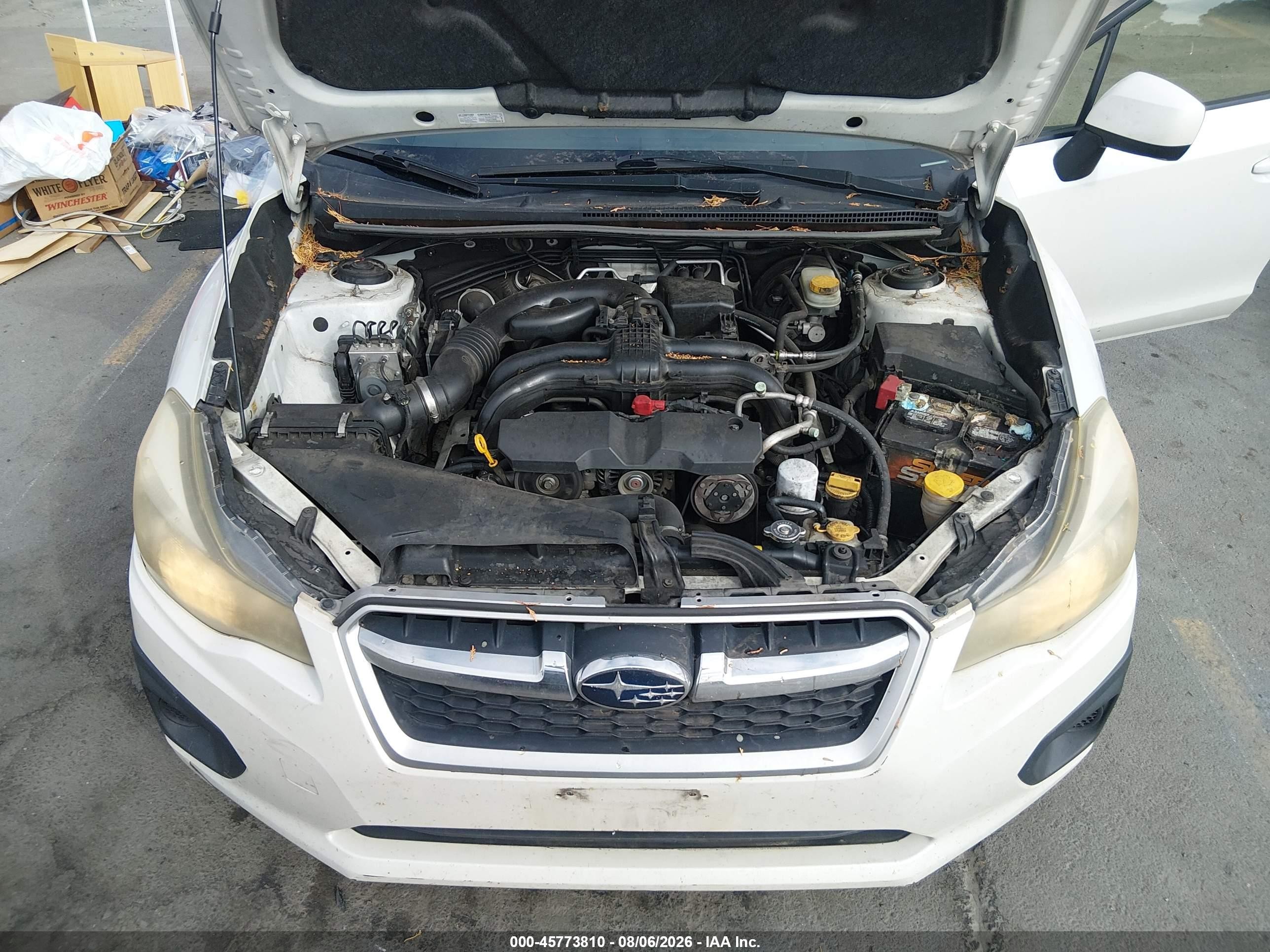 2012 Subaru Impreza 2.0i Premium White vin: JF1GPAC62CH232563