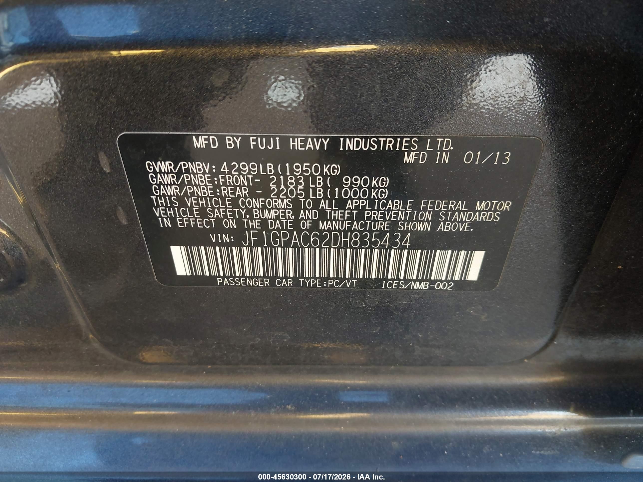 2013 Subaru Impreza 2.0i Premium Gray vin: JF1GPAC62DH835434