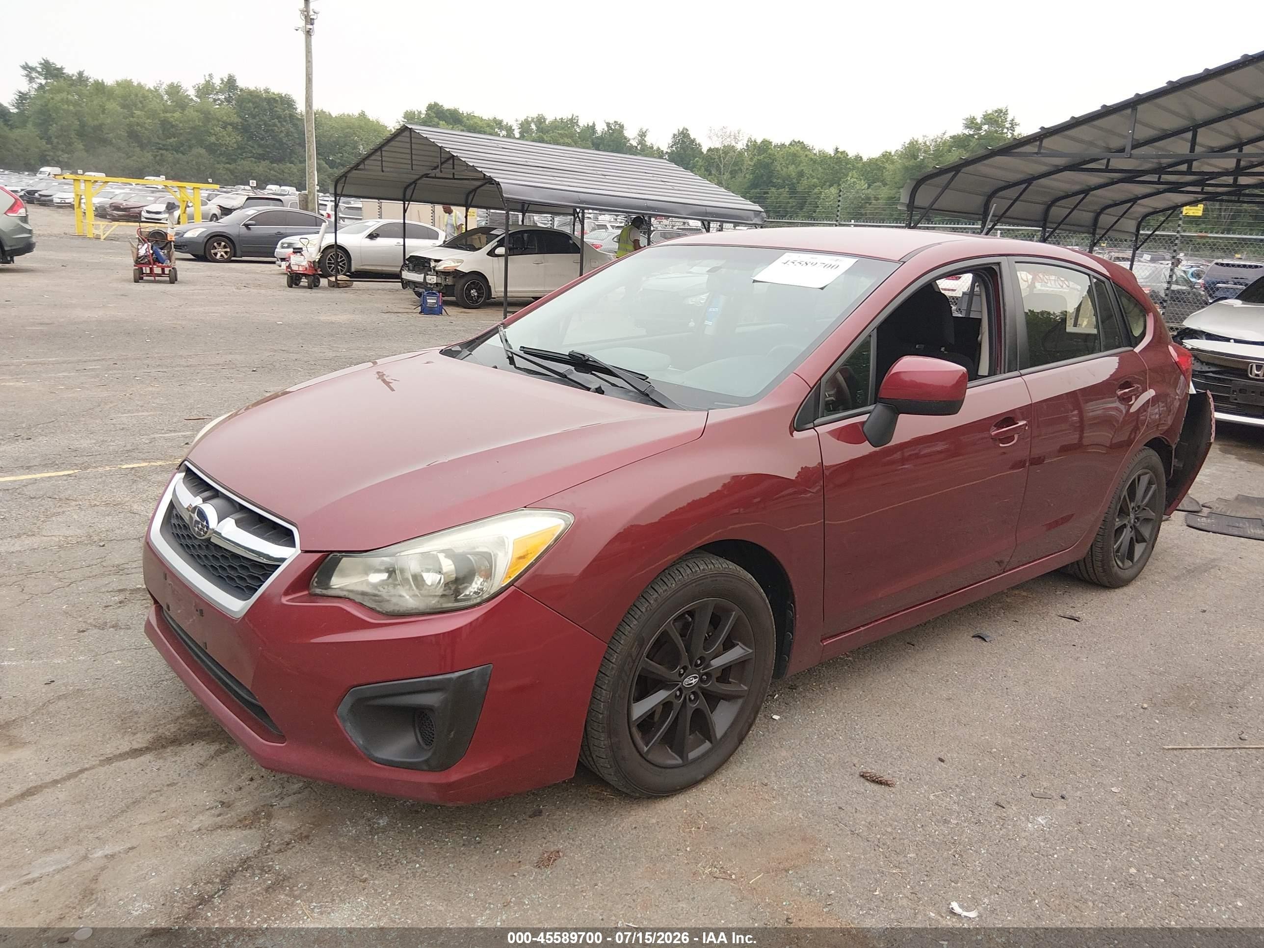 2014 Subaru Impreza 2.0i Premium Red vin: JF1GPAC62E8260155