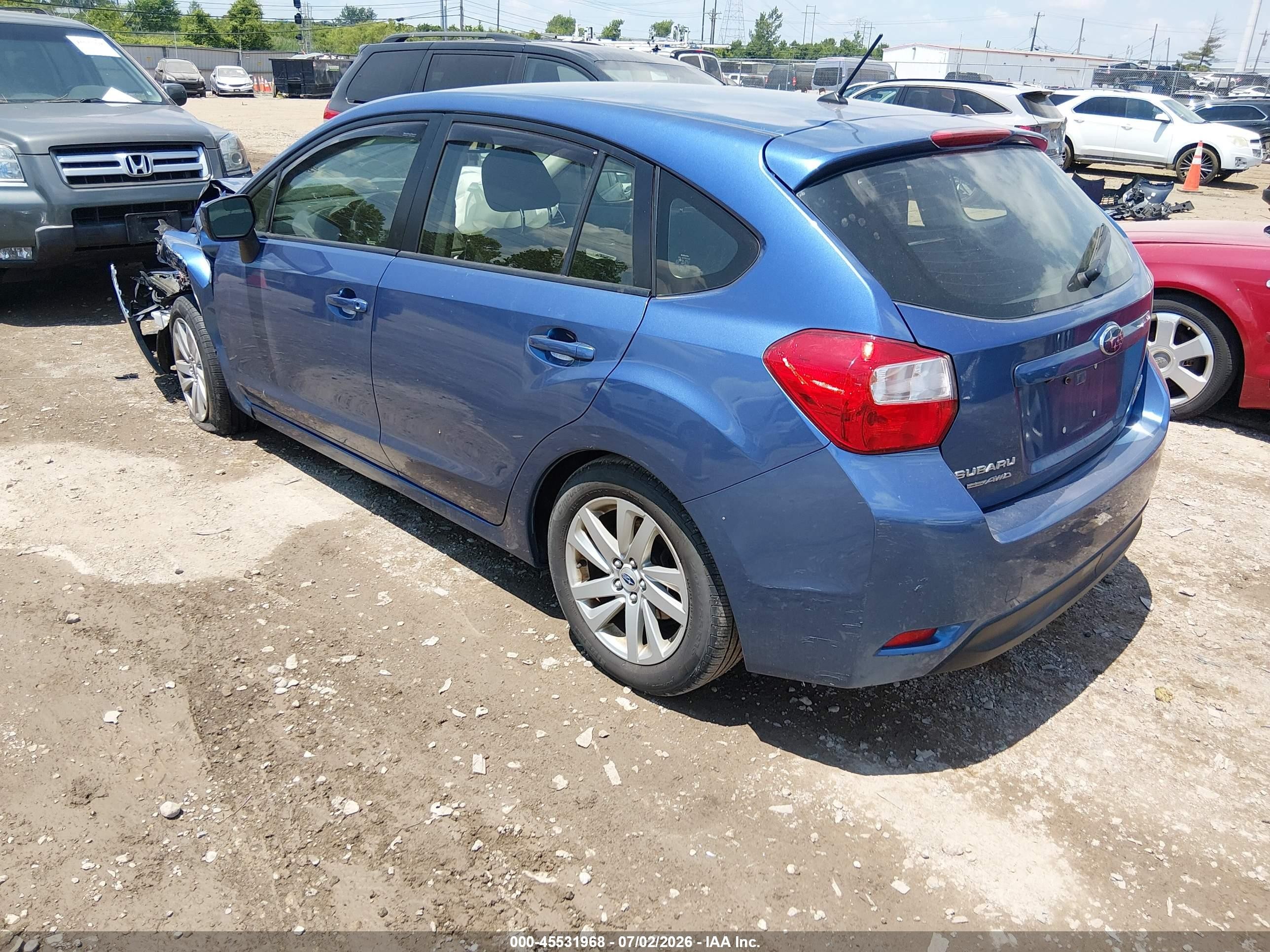 2015 Subaru Impreza 2.0i Premium Blue vin: JF1GPAC62F8207716