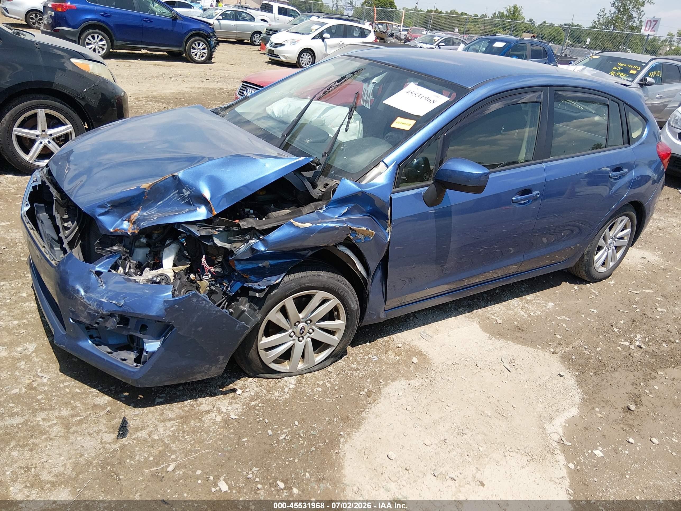 2015 Subaru Impreza 2.0i Premium Blue vin: JF1GPAC62F8207716