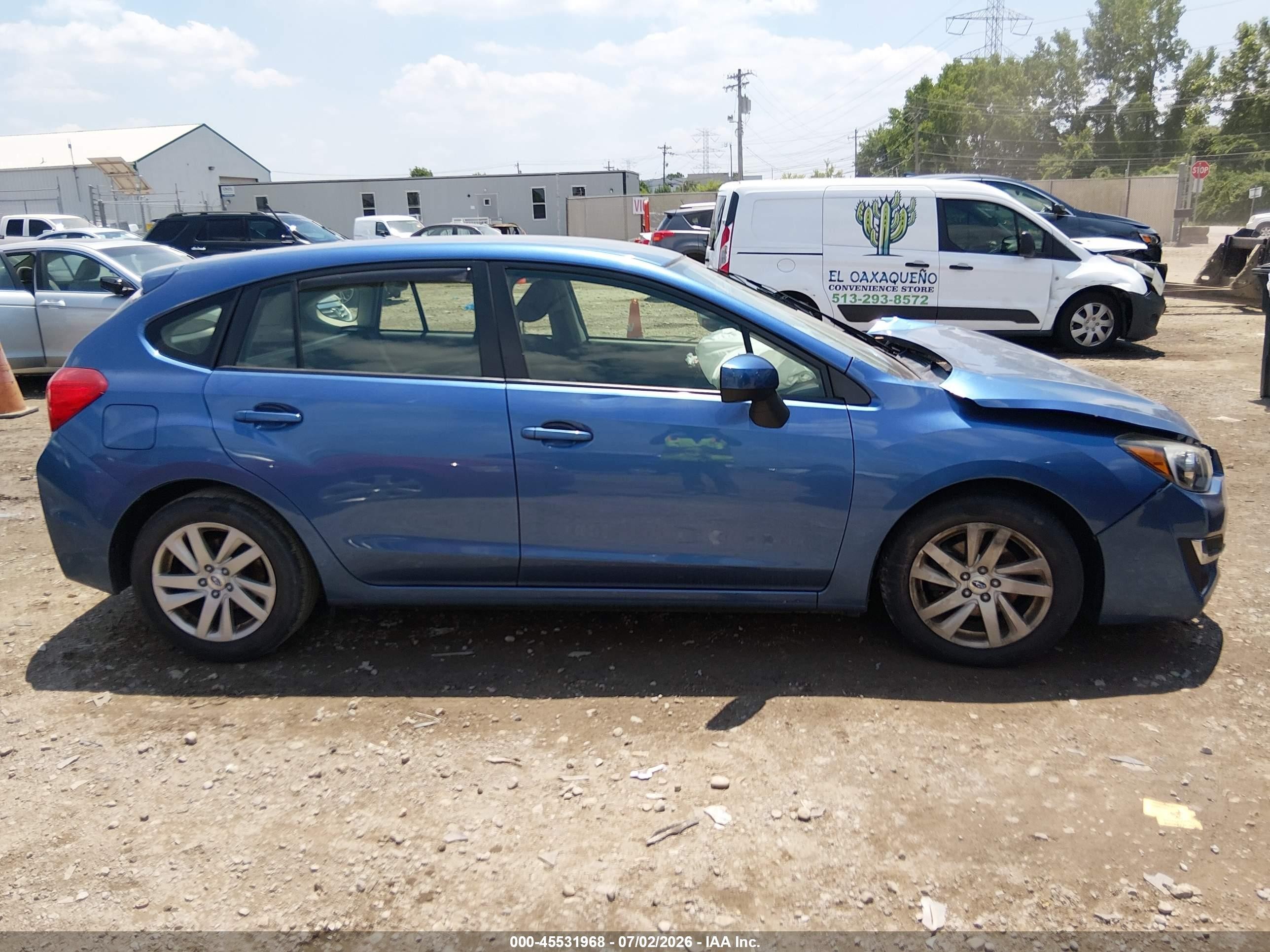 2015 Subaru Impreza 2.0i Premium Blue vin: JF1GPAC62F8207716