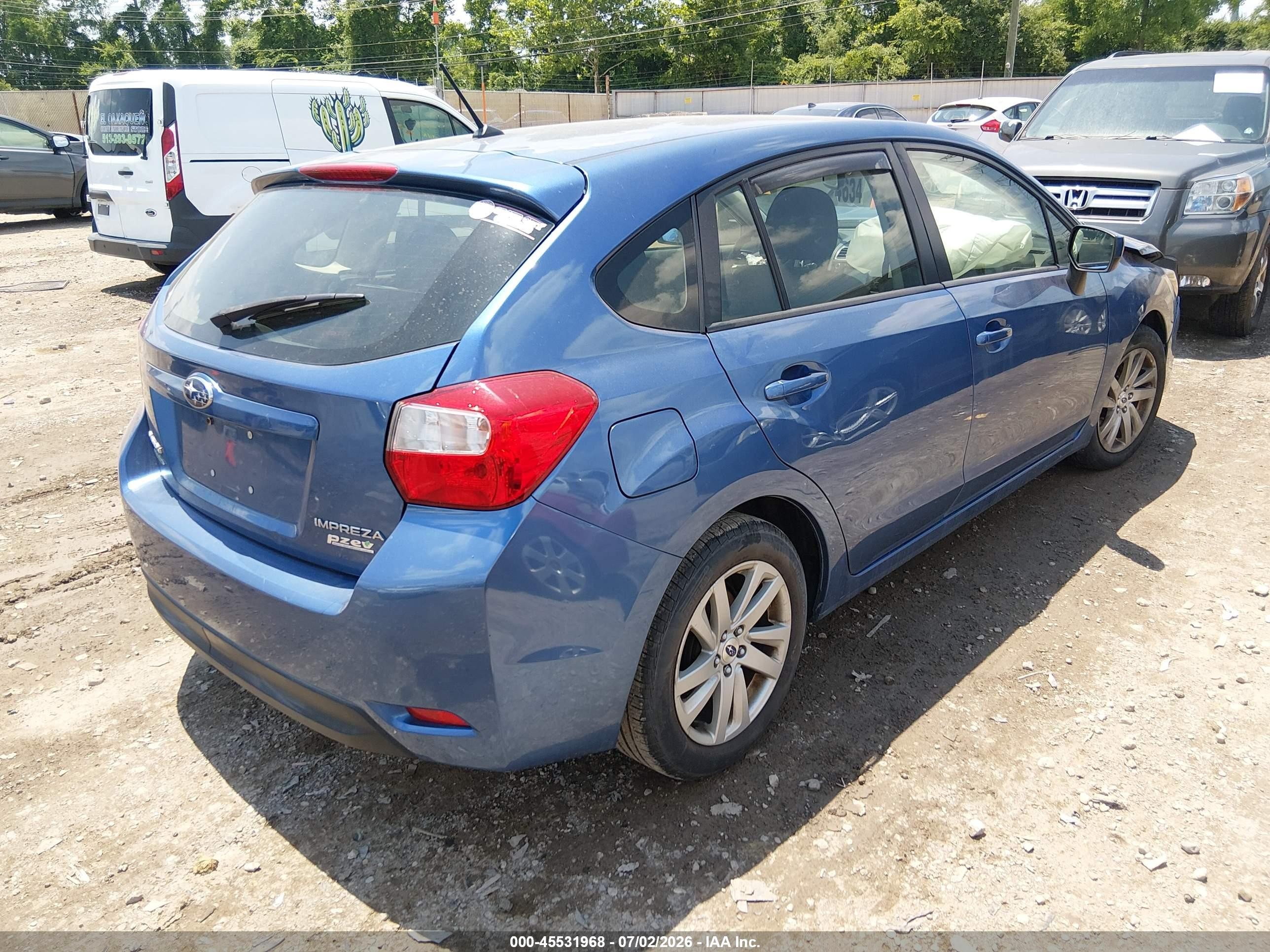 2015 Subaru Impreza 2.0i Premium Blue vin: JF1GPAC62F8207716