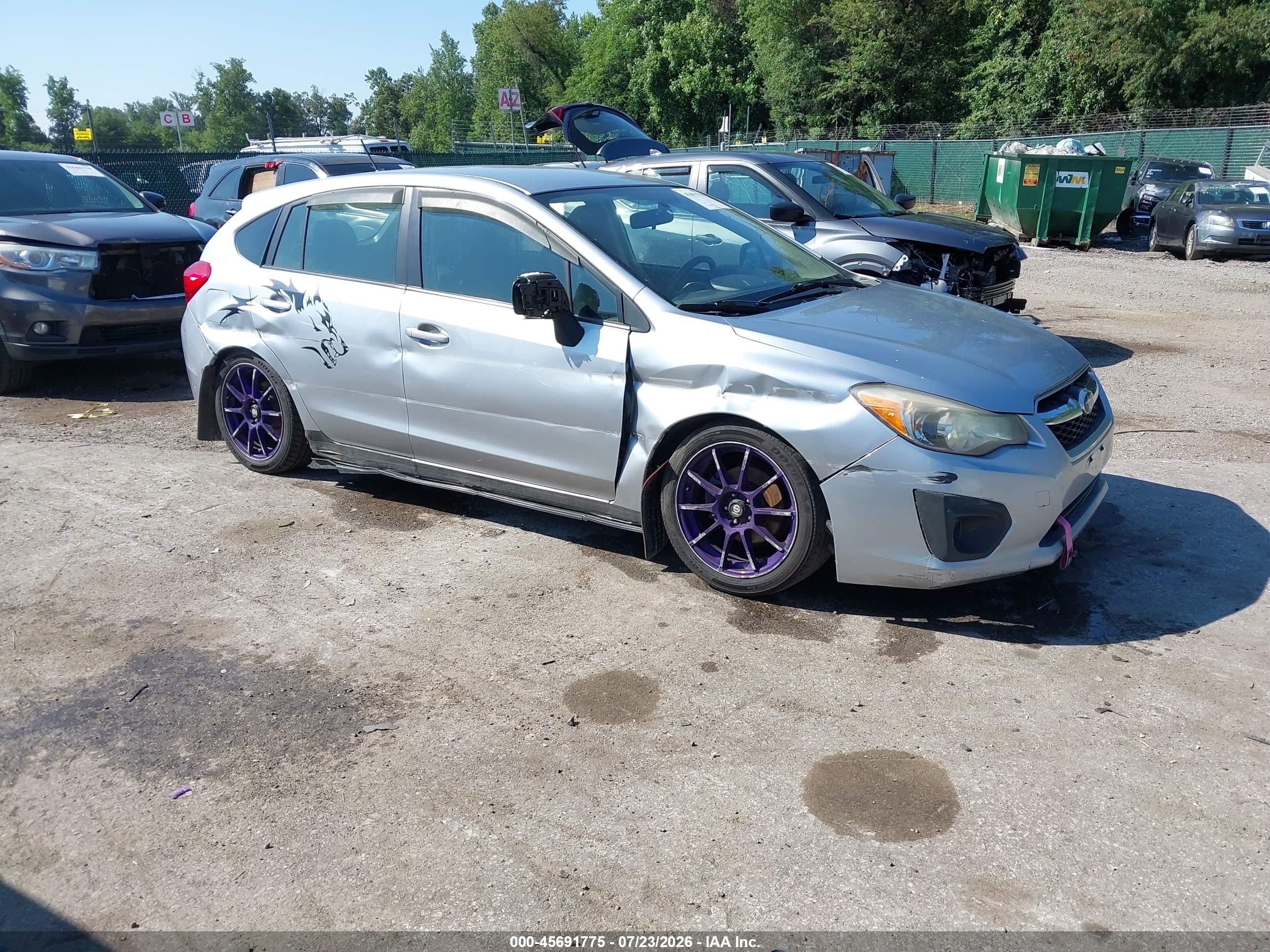 2012 Subaru Impreza 2.0i Premium Silver vin: JF1GPAC63CH209356