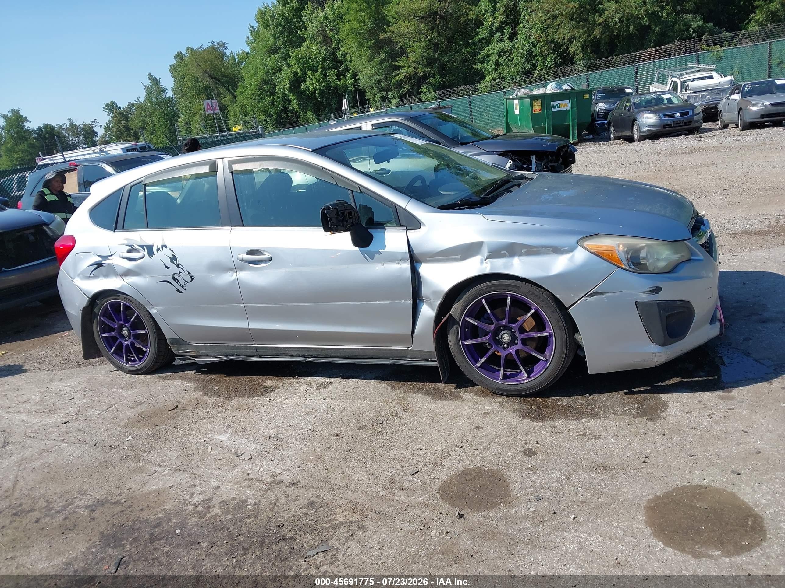 2012 Subaru Impreza 2.0i Premium Silver vin: JF1GPAC63CH209356