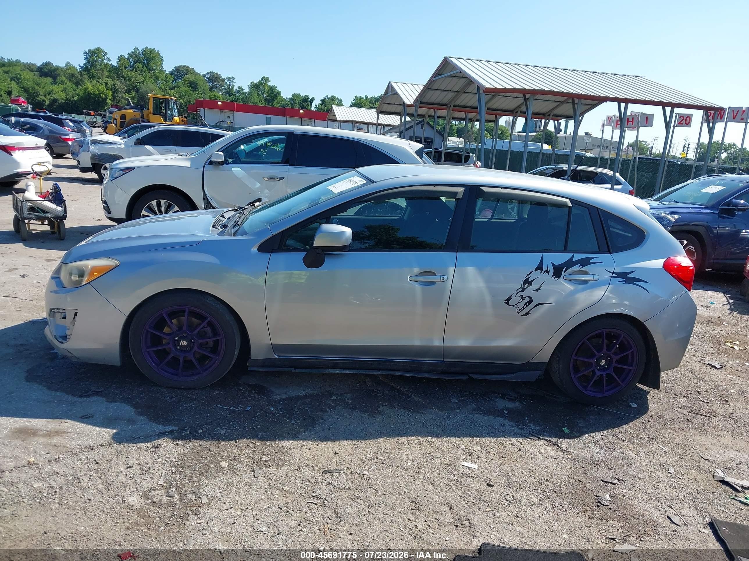 2012 Subaru Impreza 2.0i Premium Silver vin: JF1GPAC63CH209356