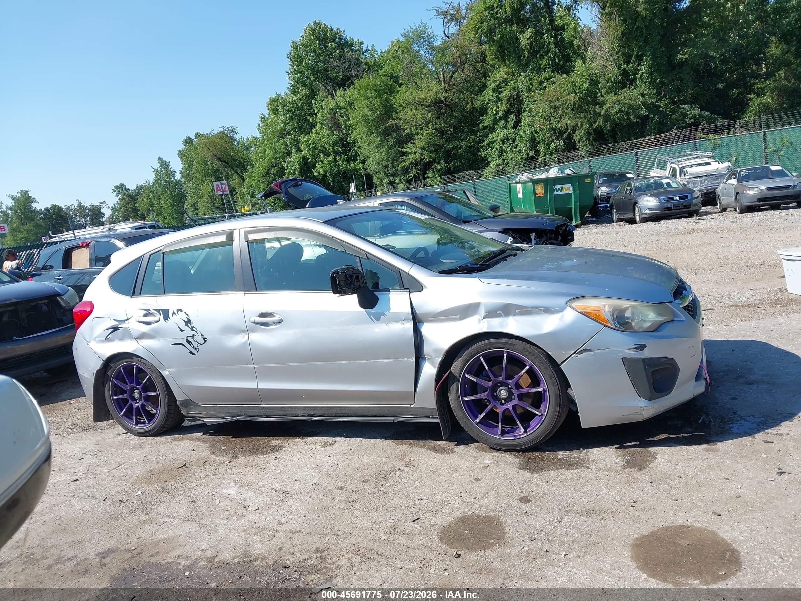 2012 Subaru Impreza 2.0i Premium Silver vin: JF1GPAC63CH209356