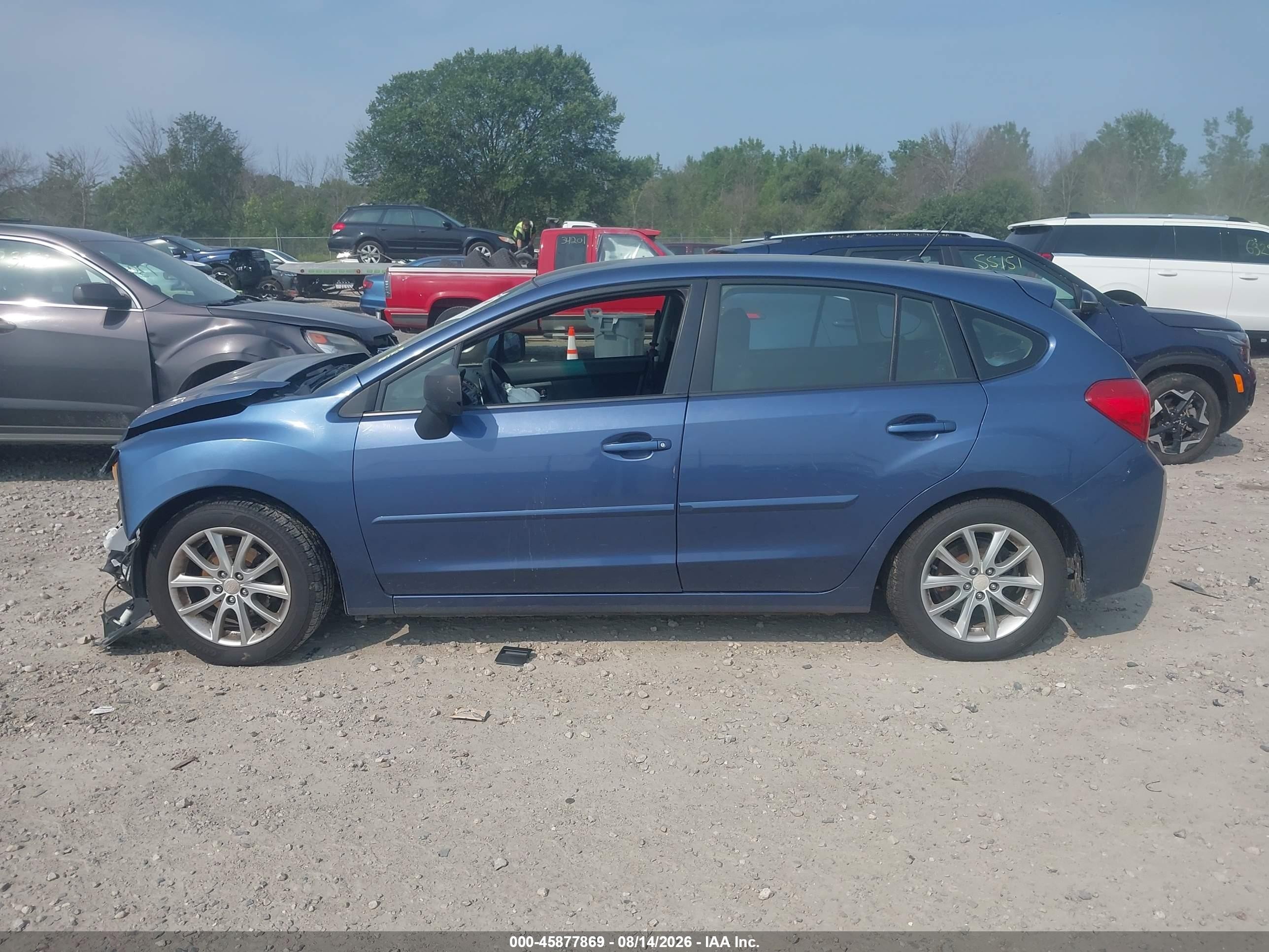 2013 Subaru Impreza 2.0i Premium Light Blue vin: JF1GPAC63DH820702