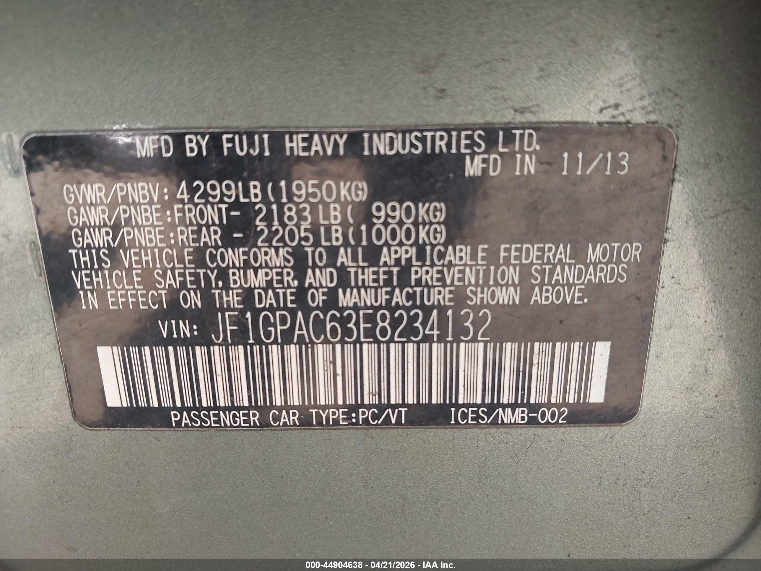 2014 Subaru Impreza 2.0i Premium Green vin: JF1GPAC63E8234132