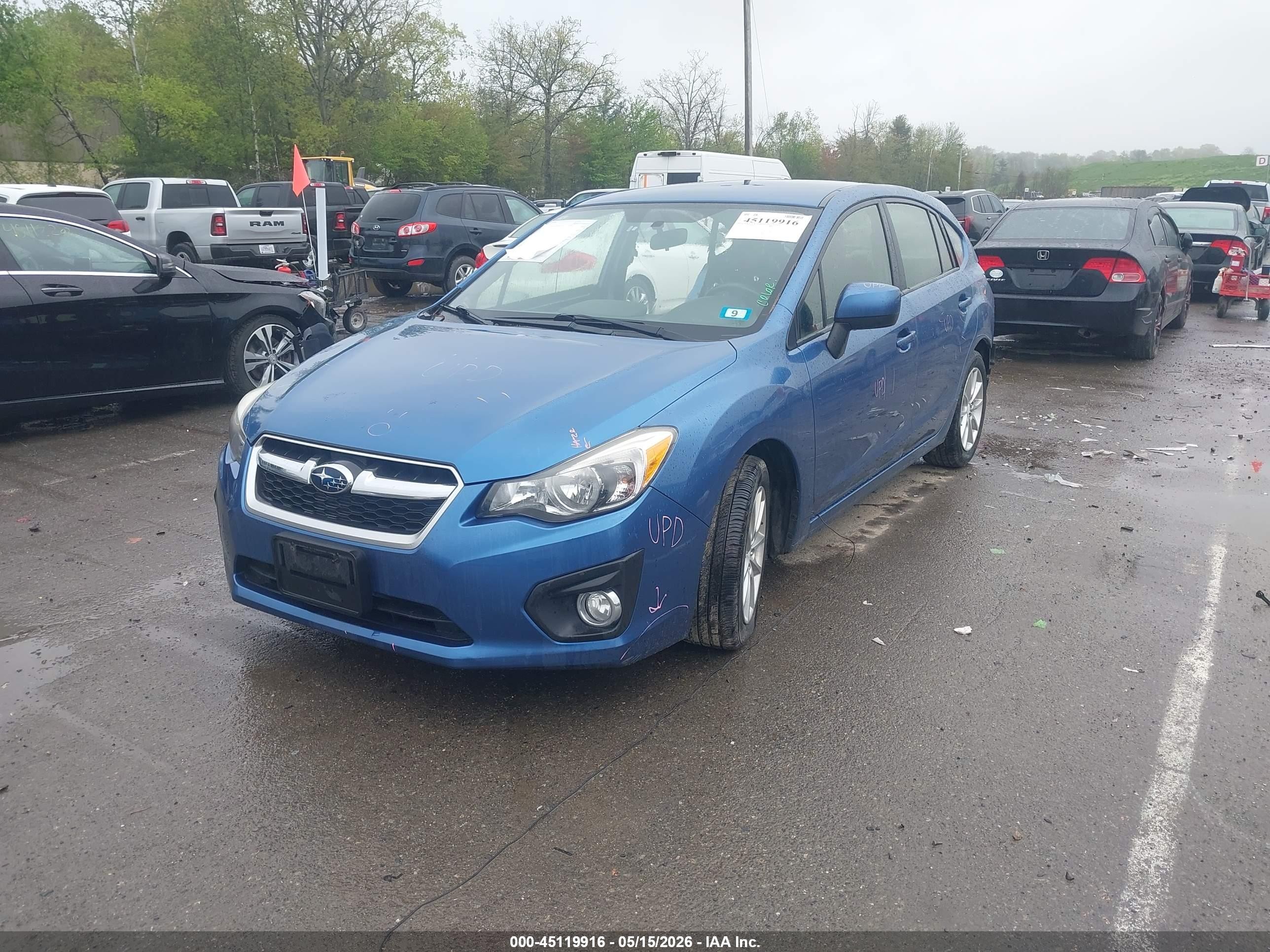 2014 Subaru Impreza 2.0i Premium Blue vin: JF1GPAC63E8277322
