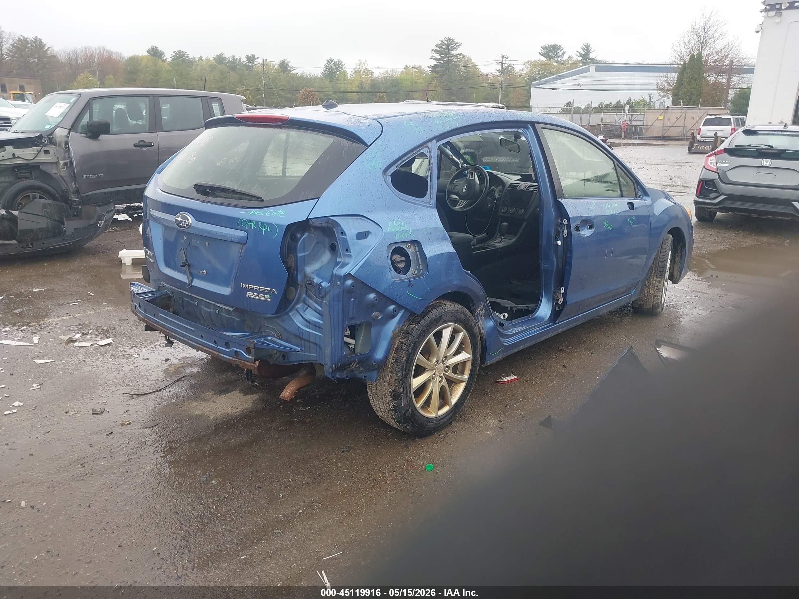 2014 Subaru Impreza 2.0i Premium Blue vin: JF1GPAC63E8277322