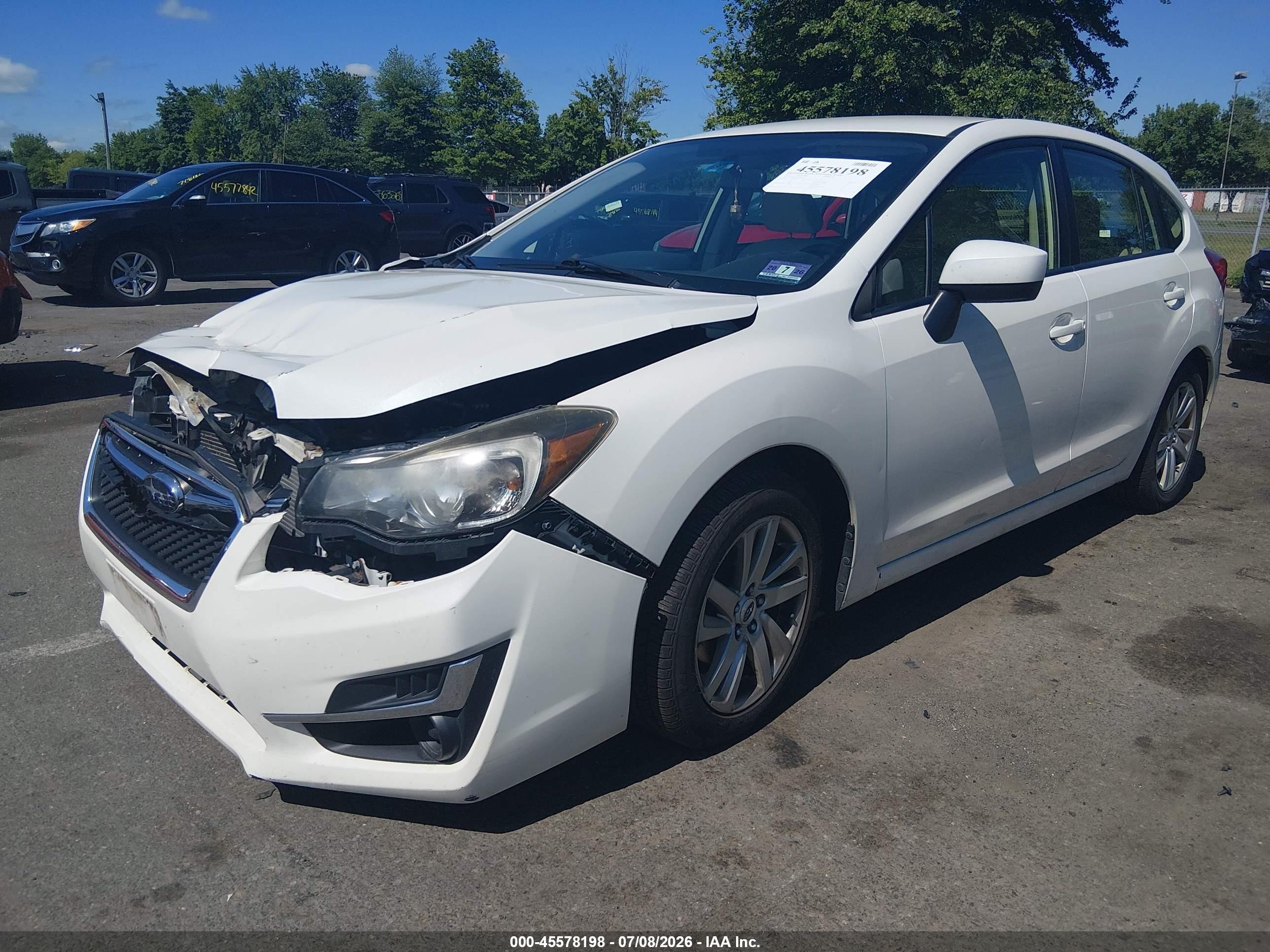 2015 Subaru Impreza 2.0i Premium White vin: JF1GPAC63F8205117