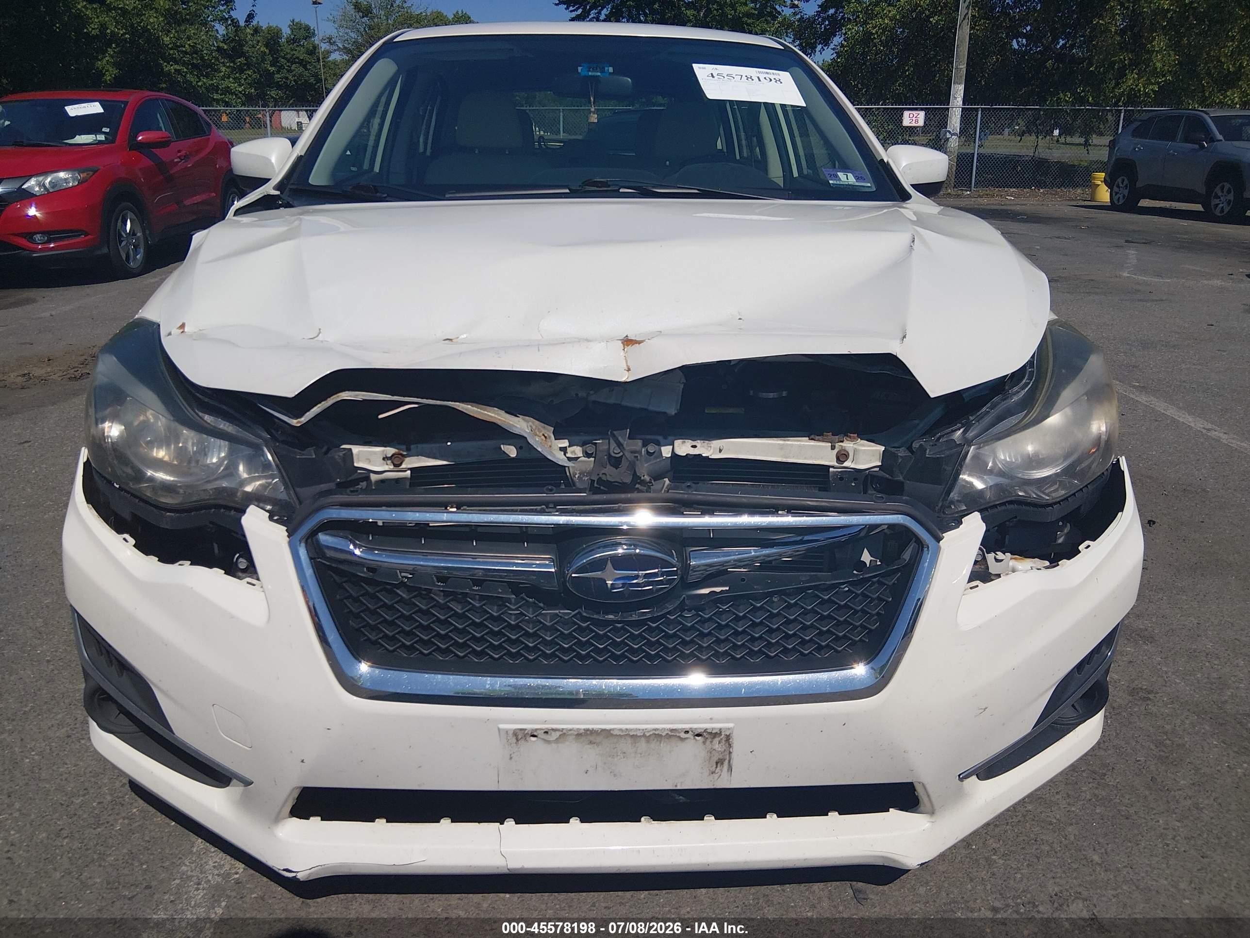 2015 Subaru Impreza 2.0i Premium White vin: JF1GPAC63F8205117