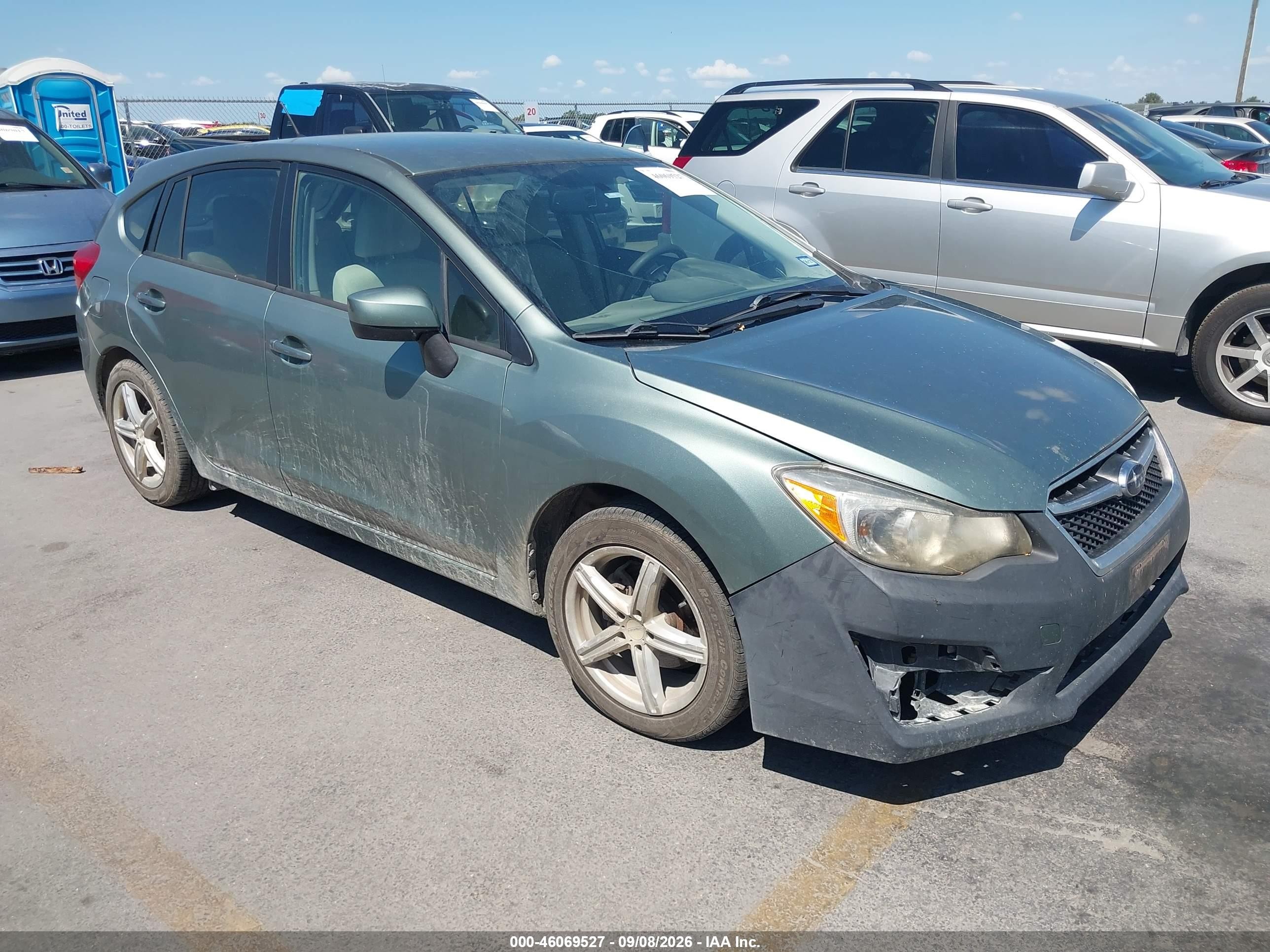 2015 Subaru Impreza 2.0i Premium Зеленый vin: JF1GPAC63FH226209