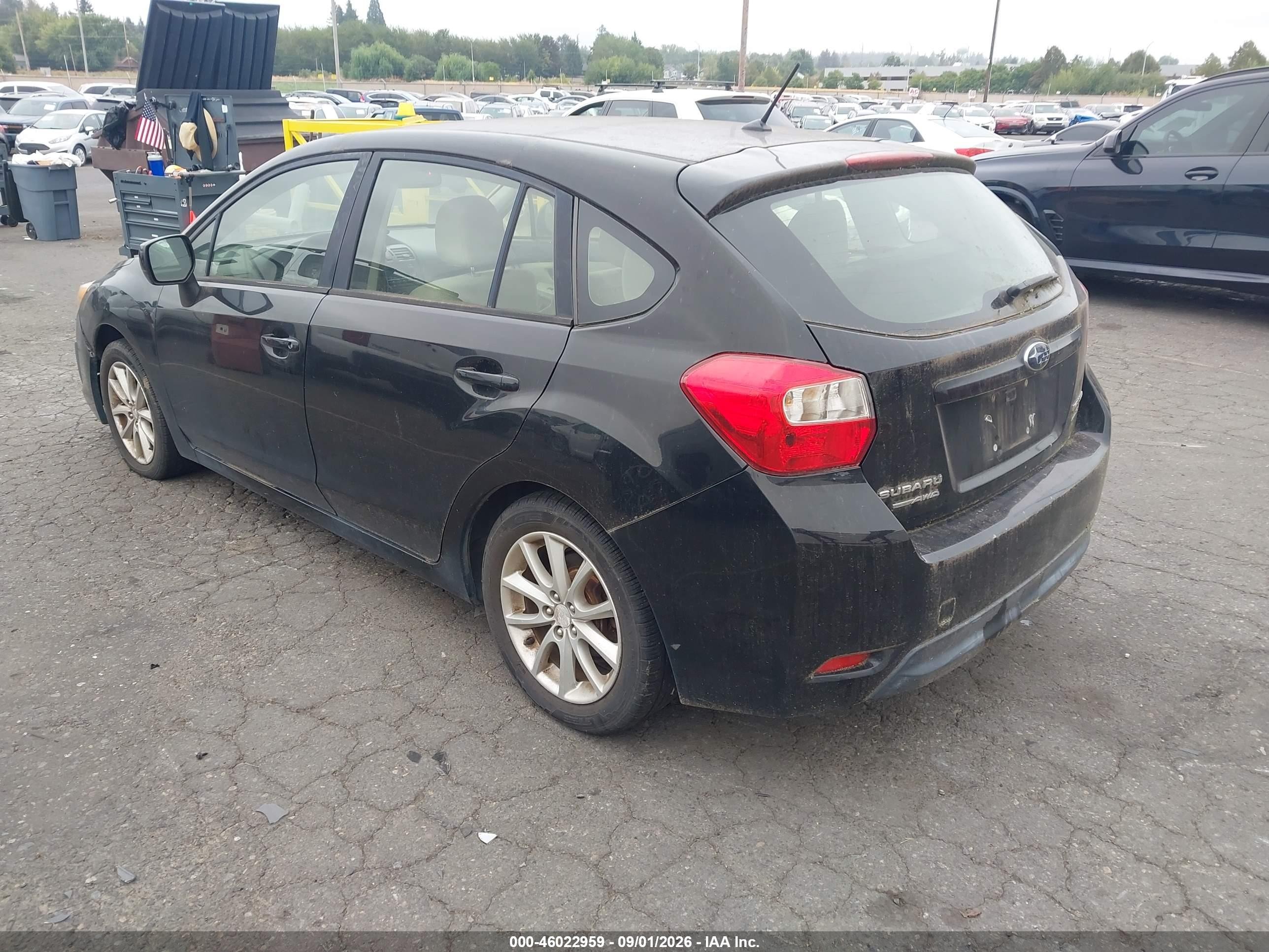 2013 Subaru Impreza 2.0i Premium Black vin: JF1GPAC64D2831629