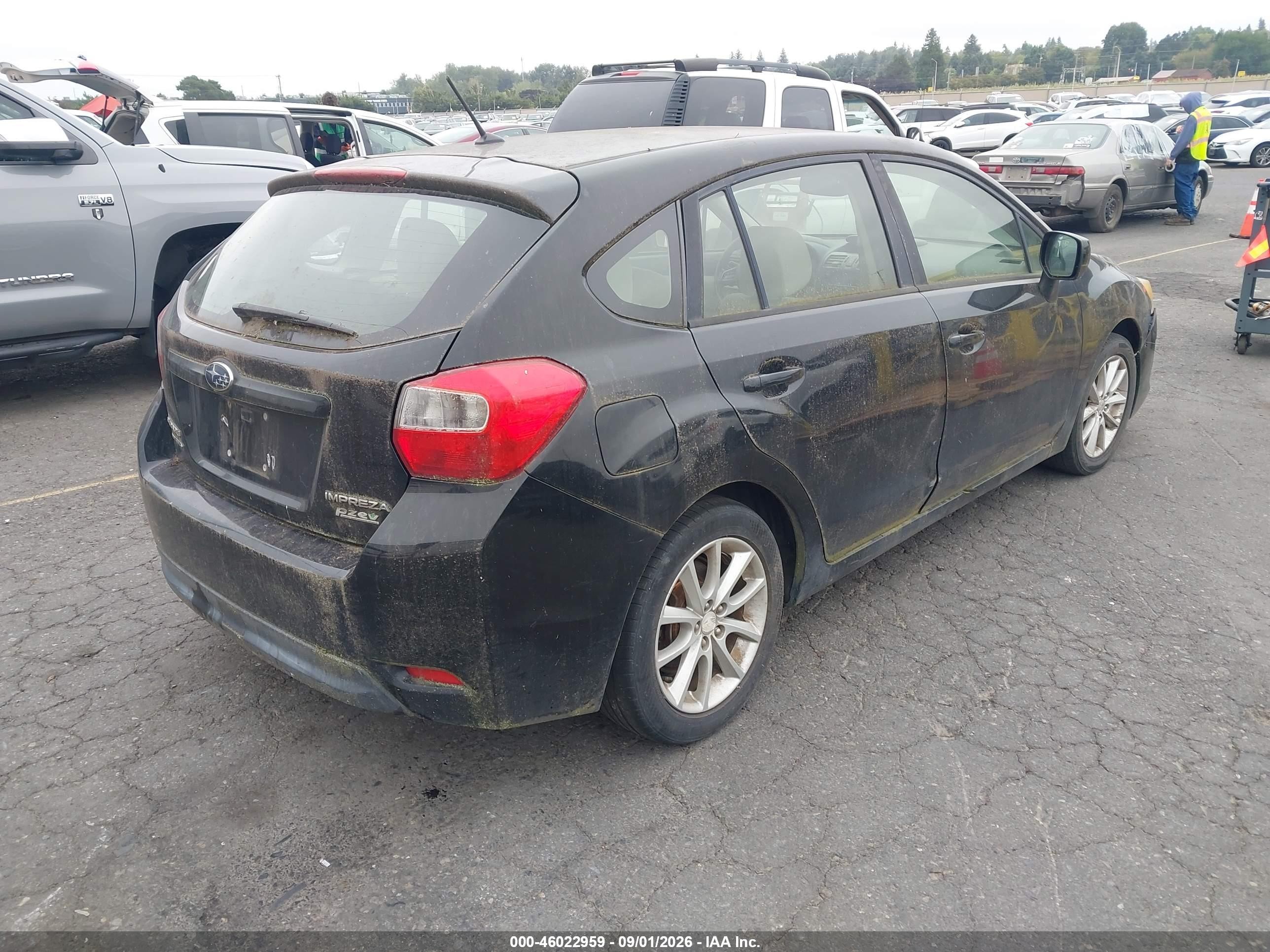 2013 Subaru Impreza 2.0i Premium Black vin: JF1GPAC64D2831629
