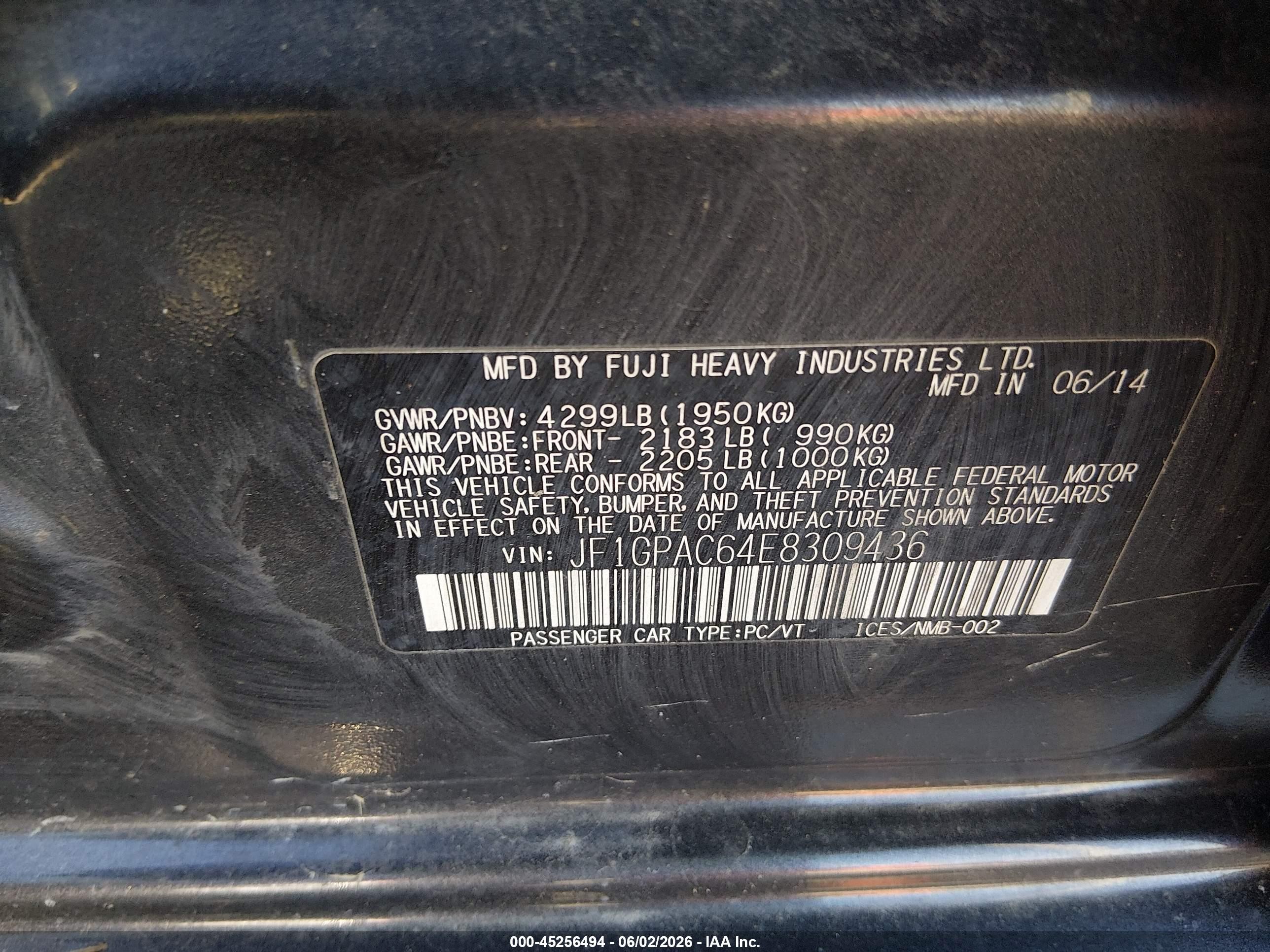 2014 Subaru Impreza 2.0i Premium Gray vin: JF1GPAC64E8309436