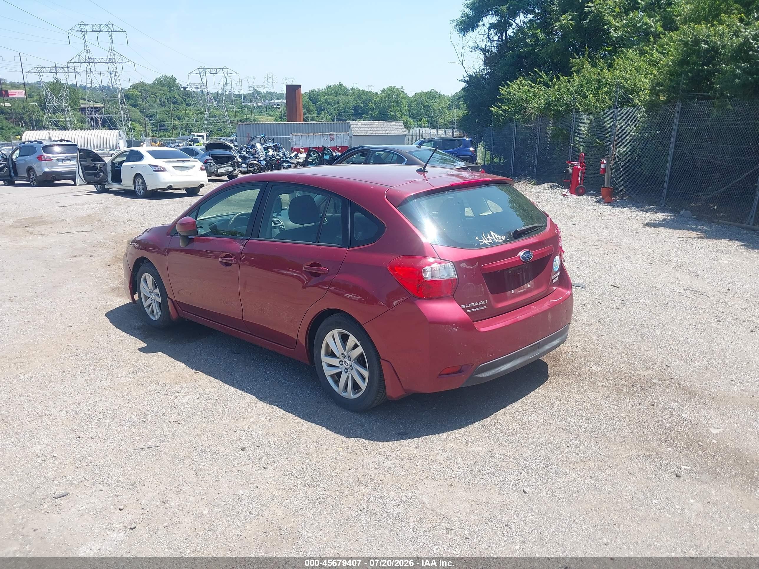 2015 Subaru Impreza 2.0i Premium Burgundy vin: JF1GPAC64F8205367