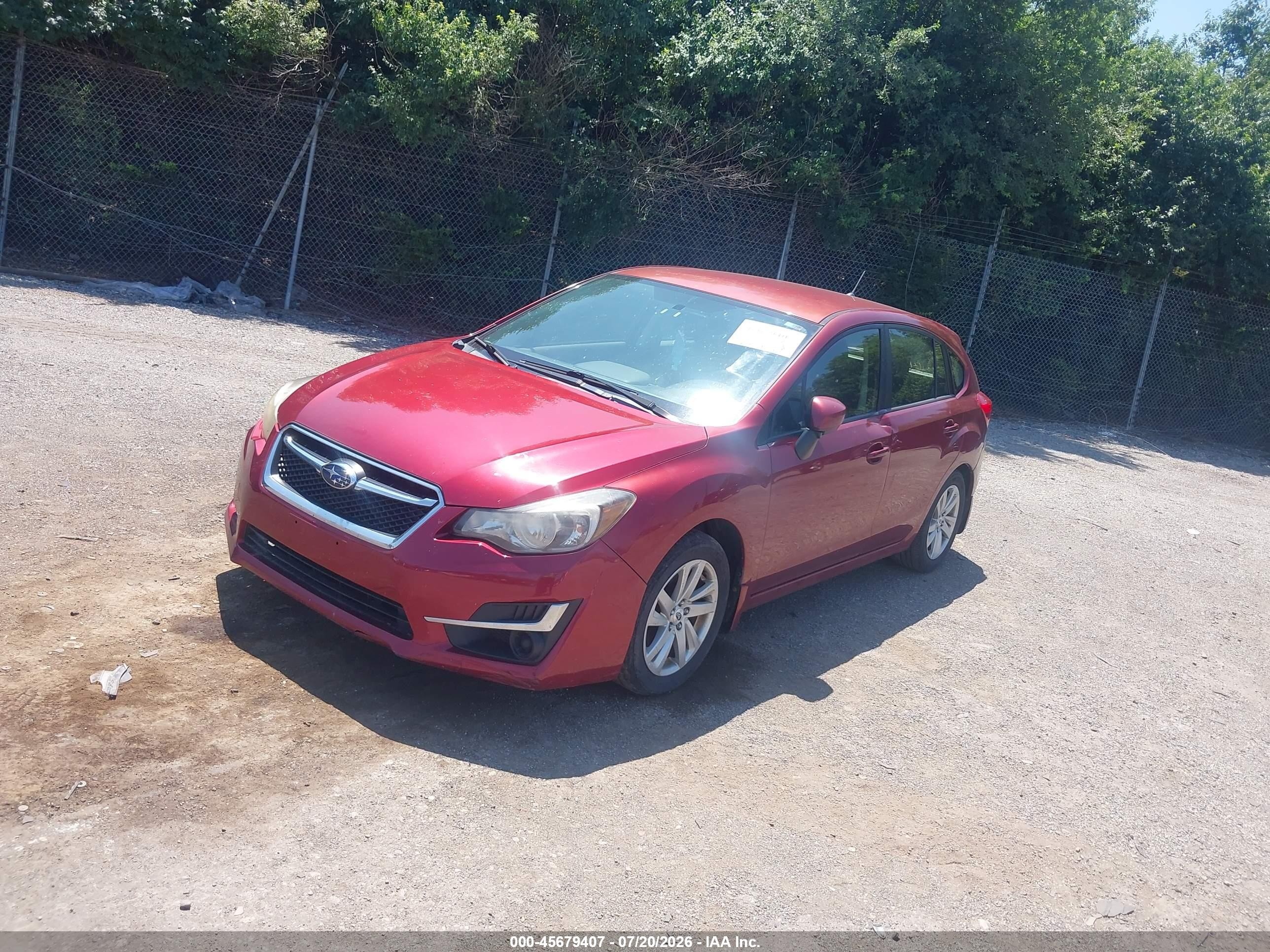 2015 Subaru Impreza 2.0i Premium Burgundy vin: JF1GPAC64F8205367