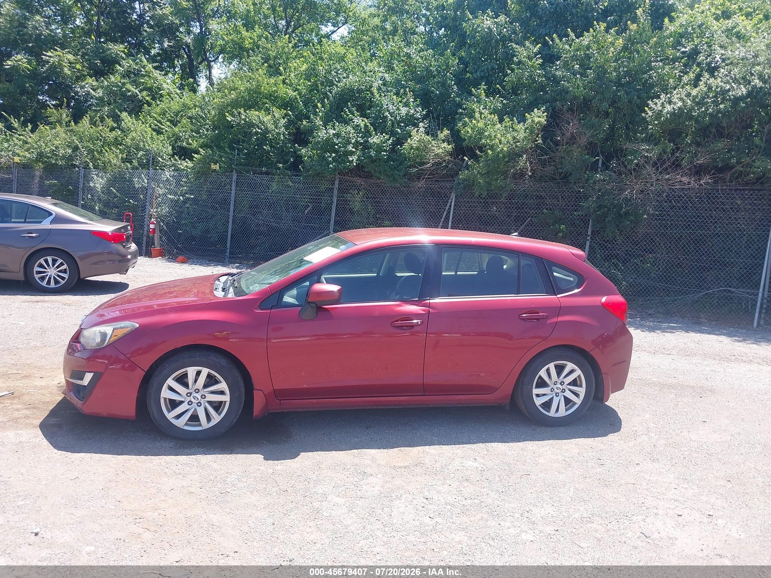 2015 Subaru Impreza 2.0i Premium Burgundy vin: JF1GPAC64F8205367