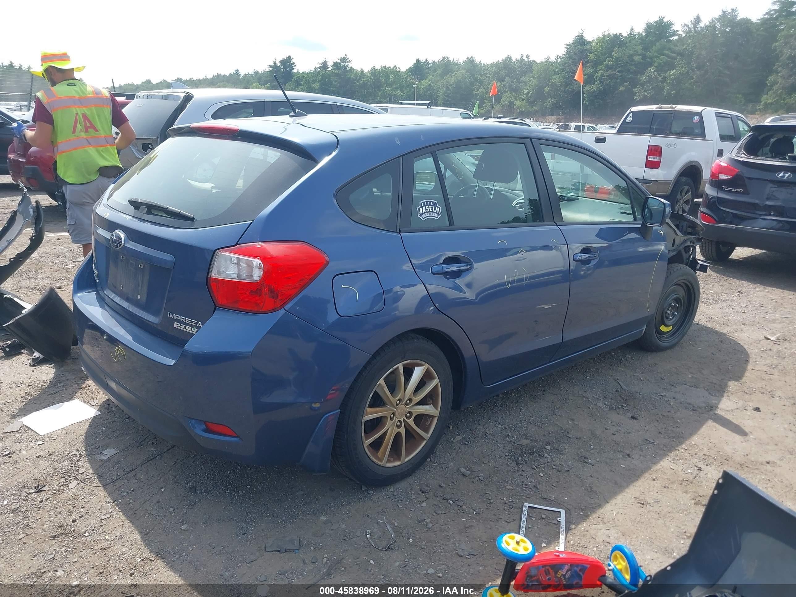 2012 Subaru Impreza 2.0i Premium Light Blue vin: JF1GPAC65CH201288