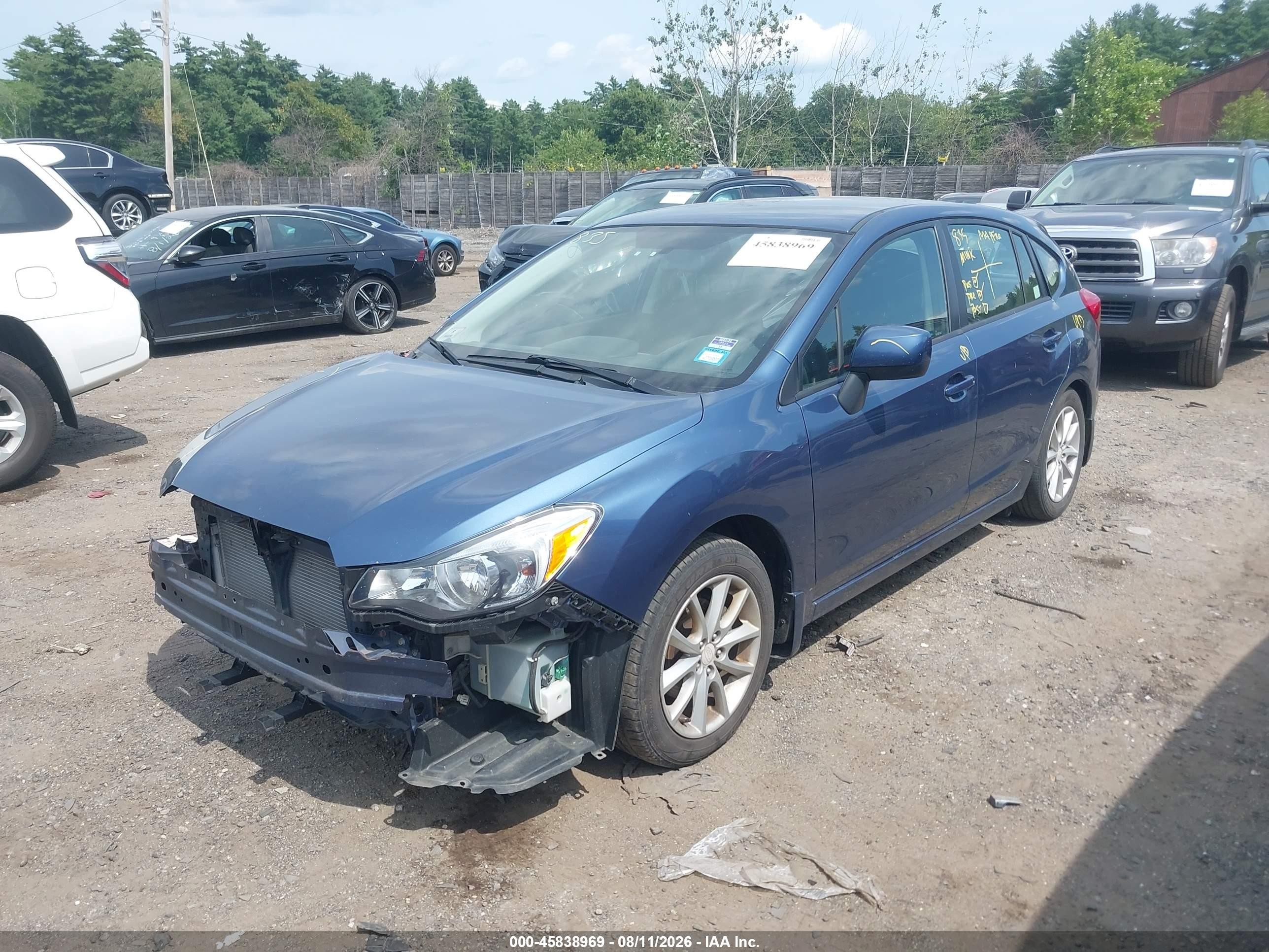 2012 Subaru Impreza 2.0i Premium Light Blue vin: JF1GPAC65CH201288