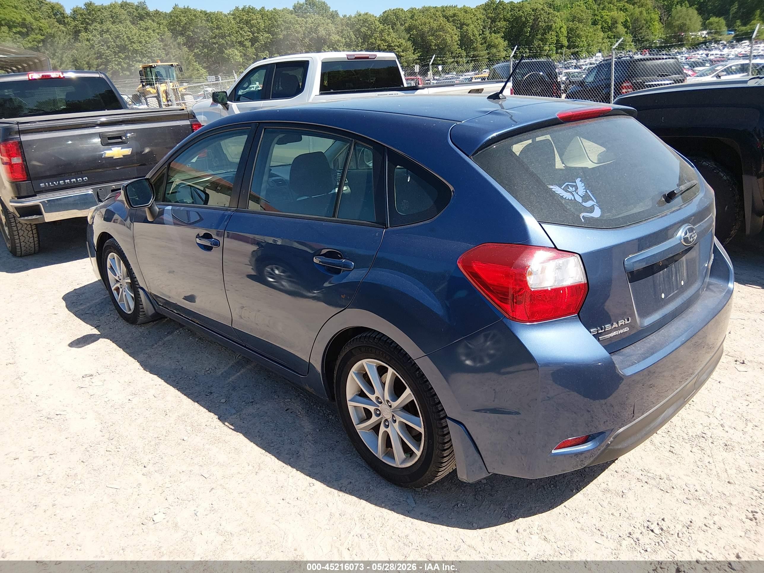 2012 Subaru Impreza 2.0i Premium Blue vin: JF1GPAC65CH210251