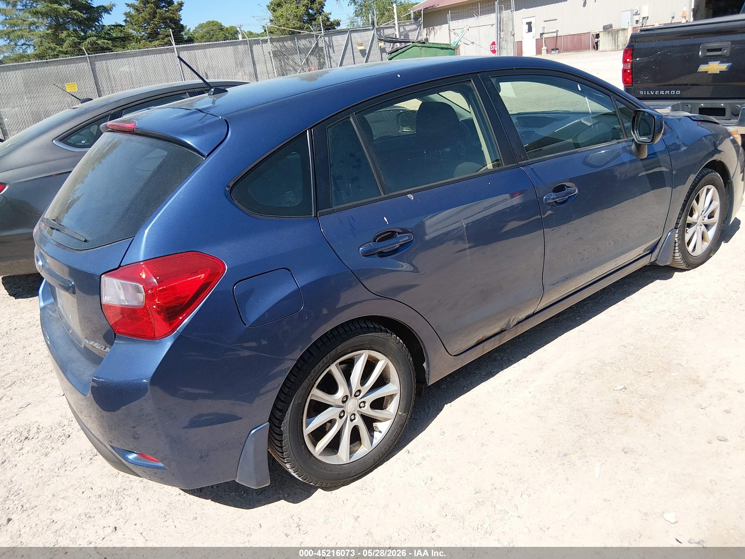 2012 Subaru Impreza 2.0i Premium Blue vin: JF1GPAC65CH210251