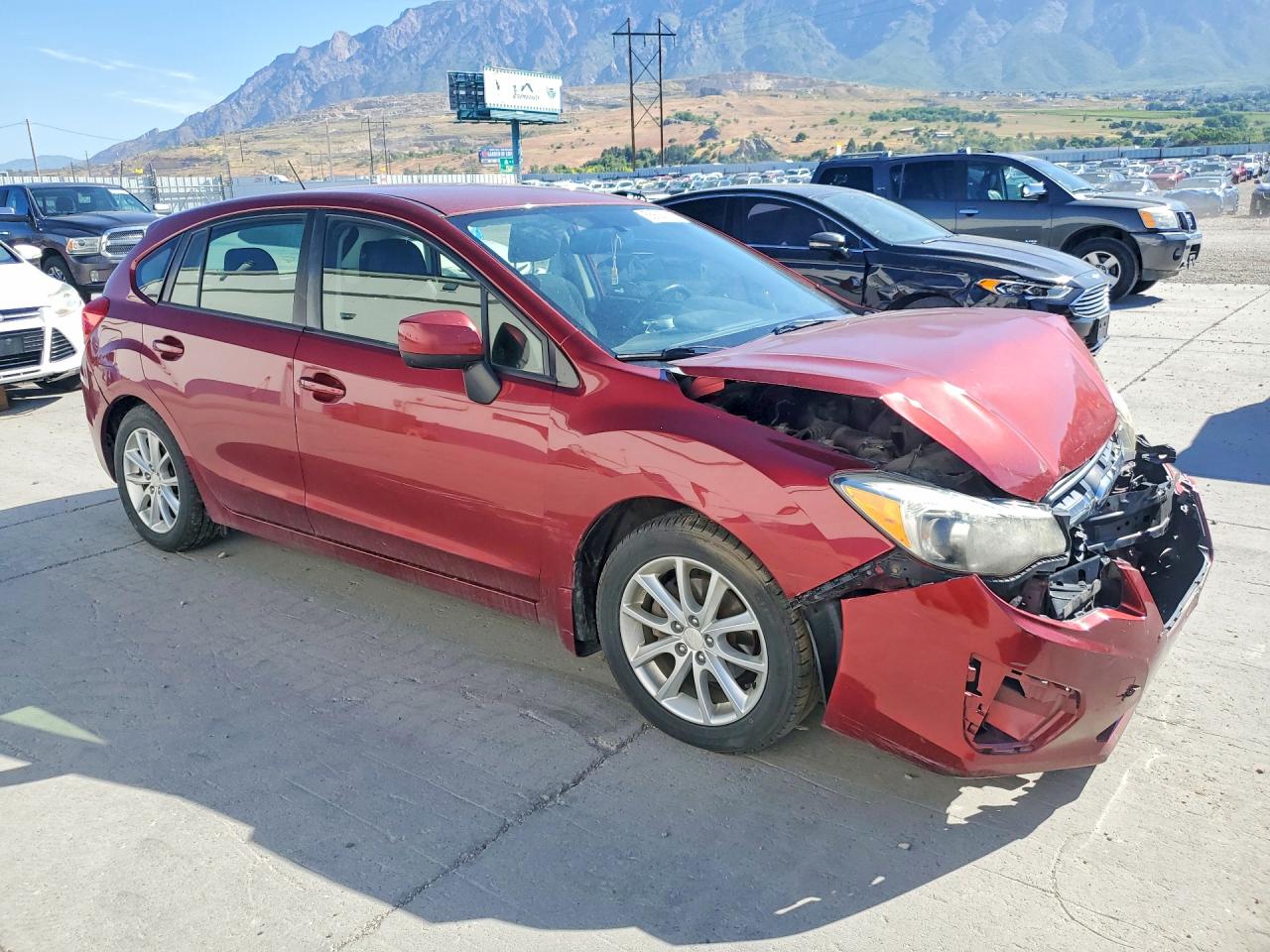 2013 Subaru Impreza Premium Red vin: JF1GPAC65D2849055