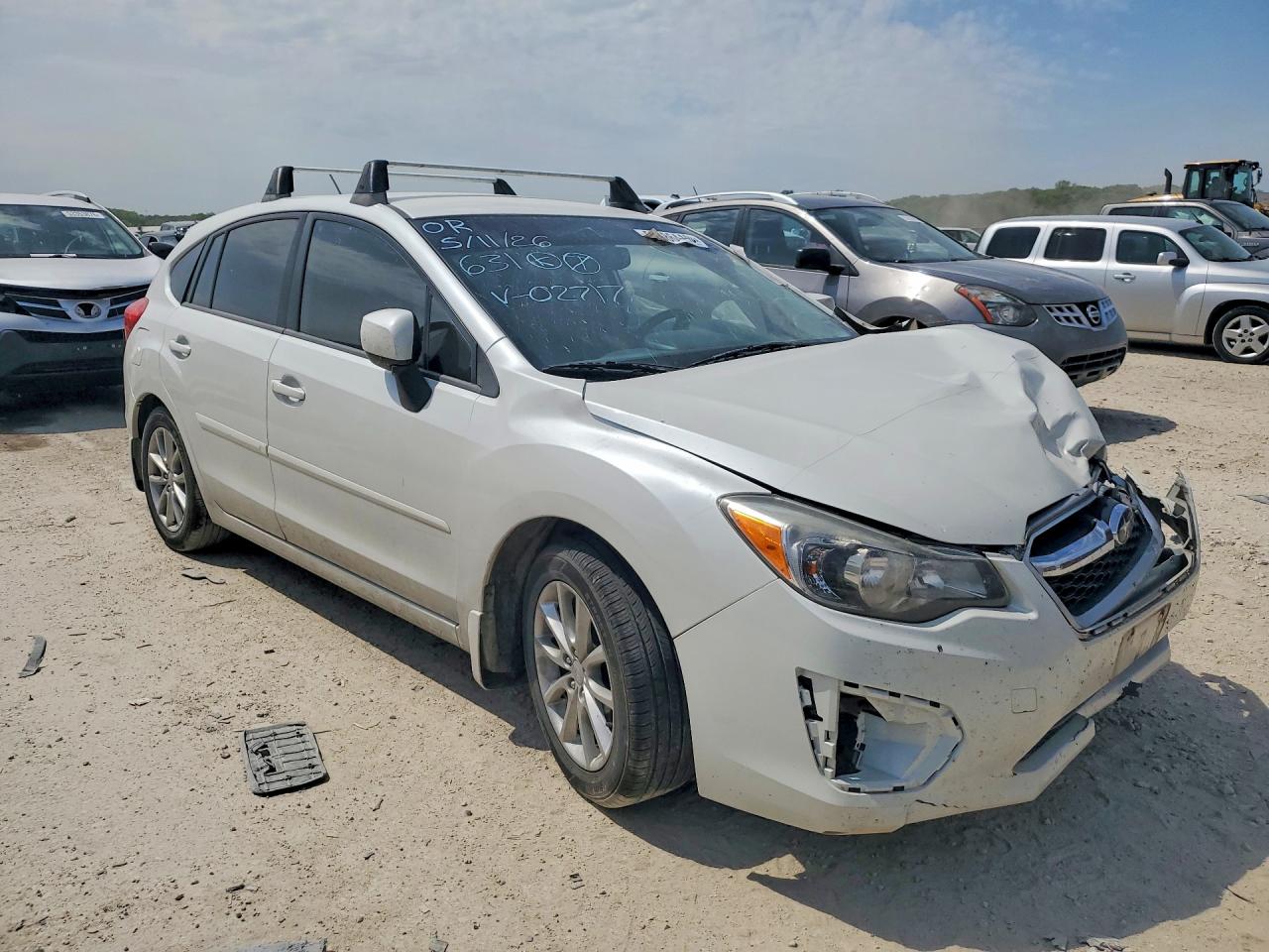 2013 Subaru Impreza Premium White vin: JF1GPAC65DH202717